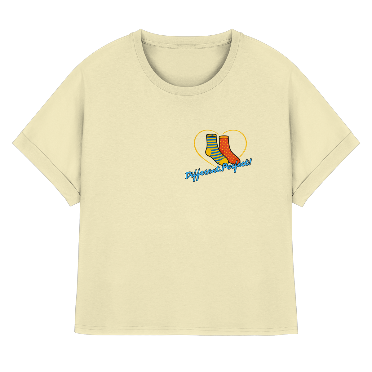 DIFFERENTPERFECT! - Womens Organic Rolled Sleeves T-Shirt