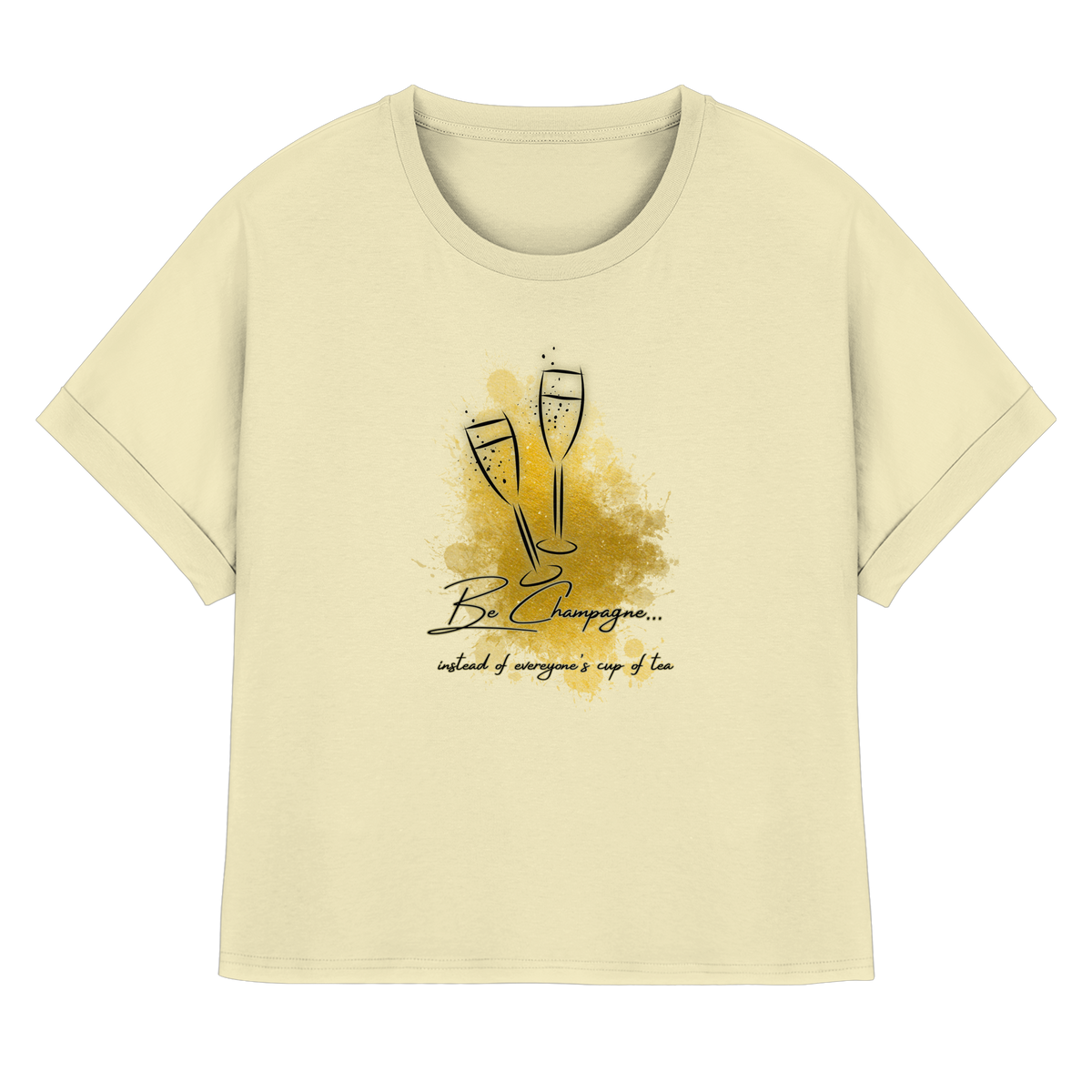 CHAMPAGNE! - Women's Organic Rolled Sleeves T-Shirt