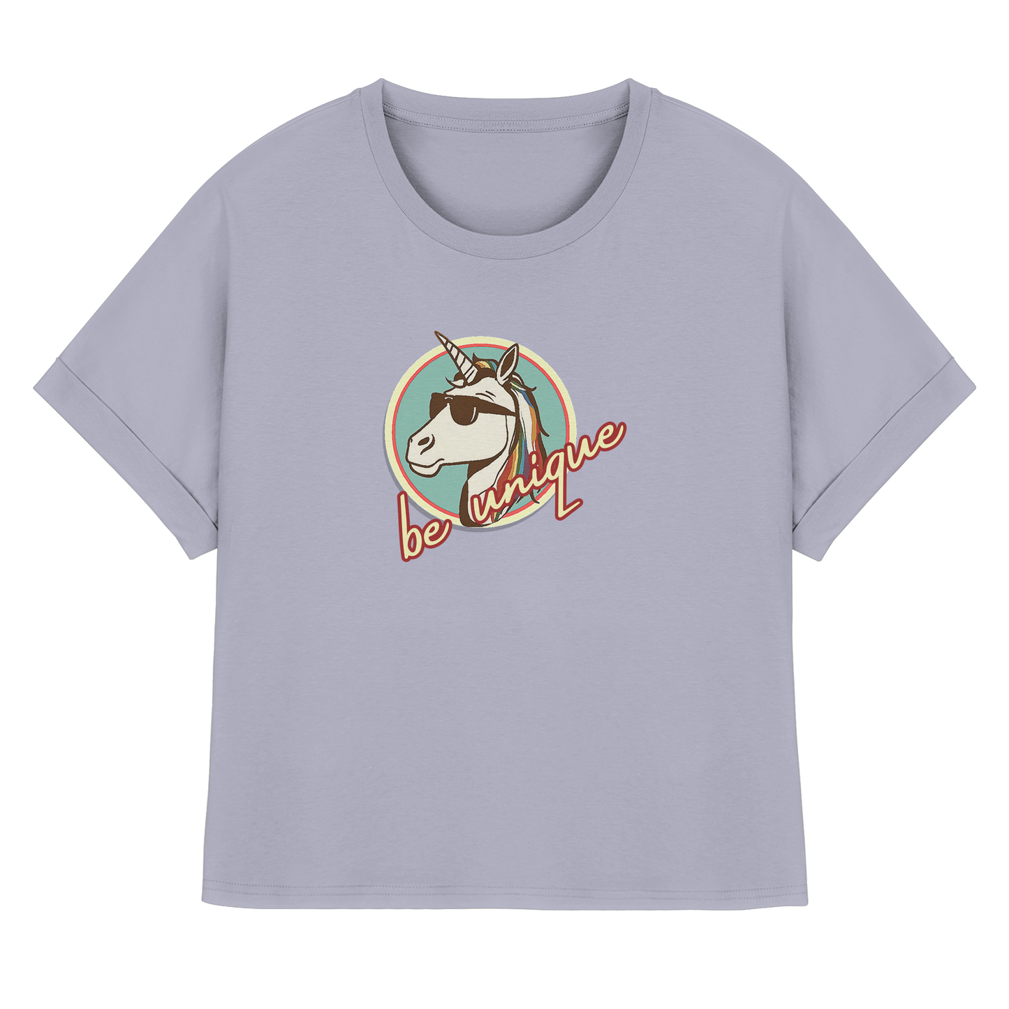 BEUNIQUE! - Womens Organic Rolled Sleeves T-Shirt