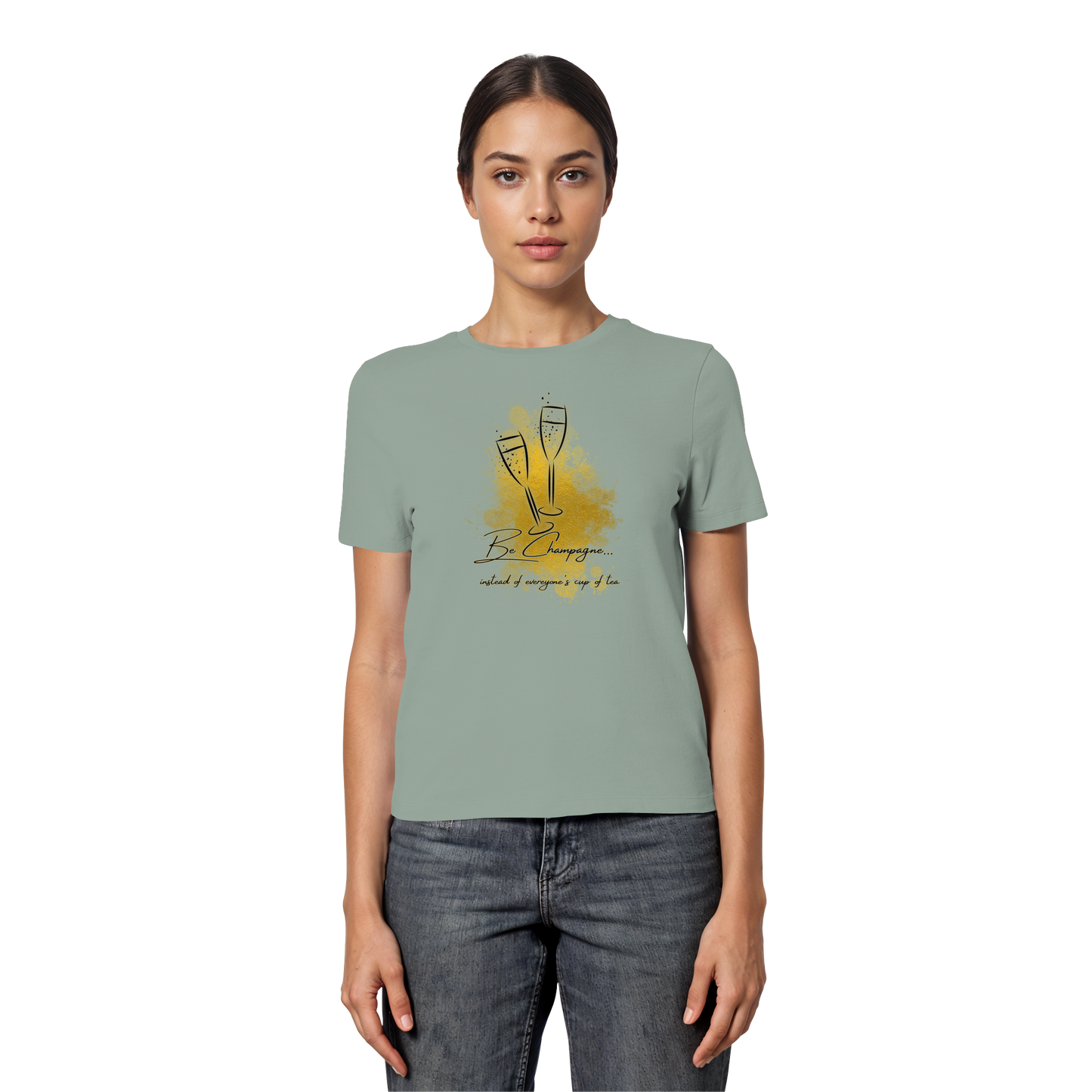 CHAMPAGNE! - Fitted Ladies Organic T-Shirt