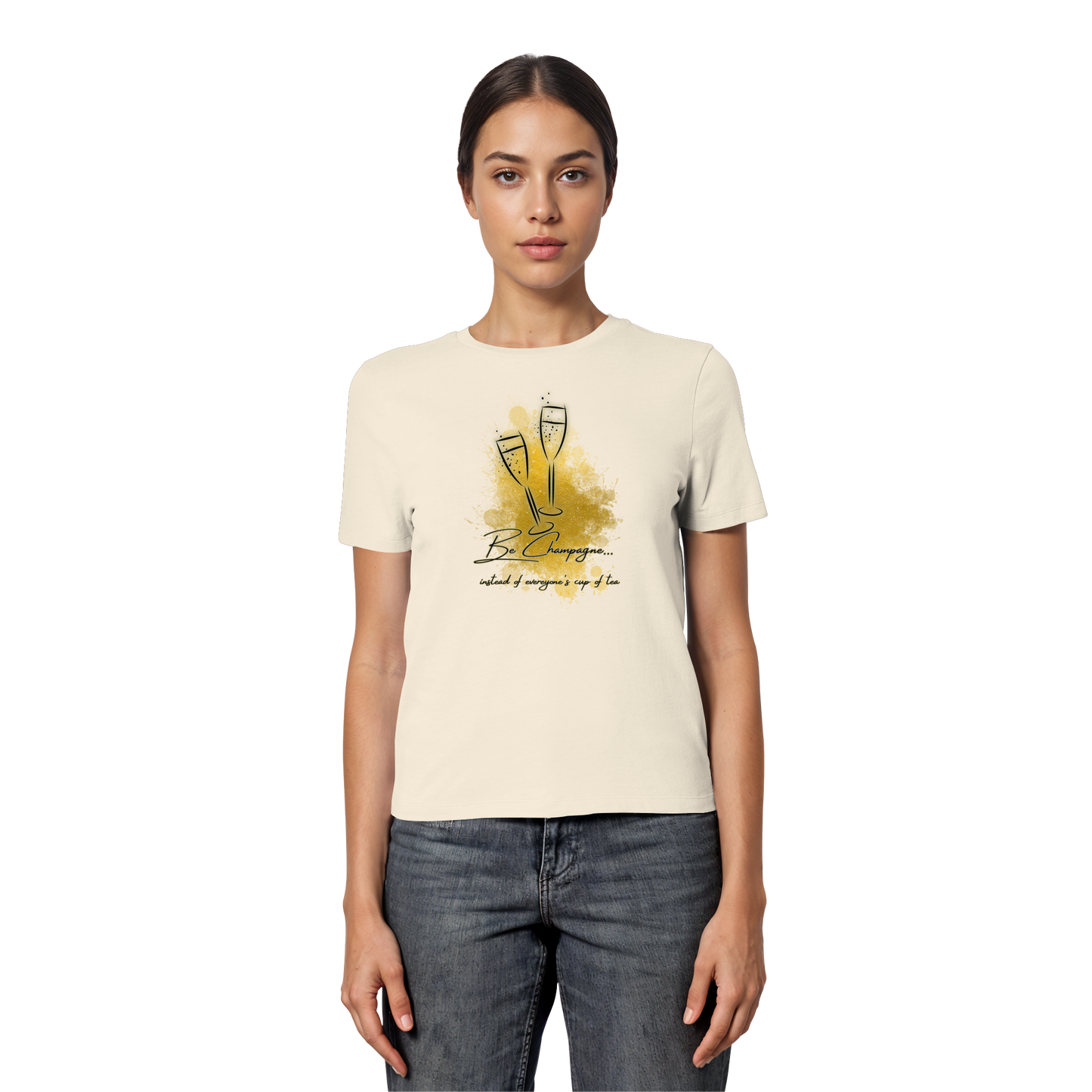 CHAMPAGNE! - Fitted Ladies Organic T-Shirt