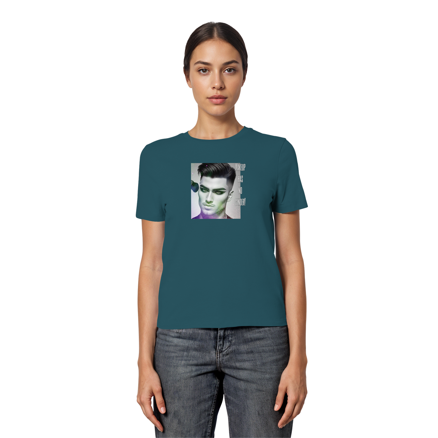MAKEUPHASNOGENDER! - Fitted Women's Organic Shirt