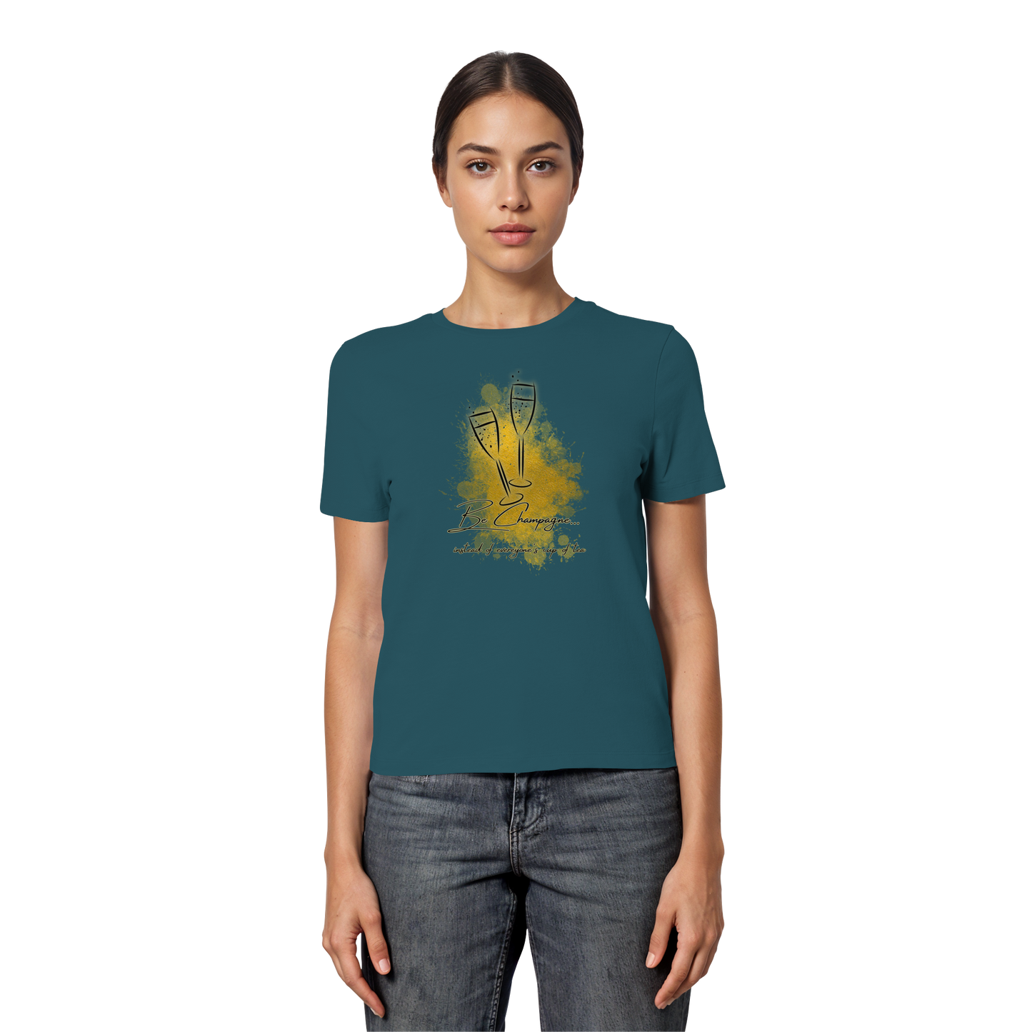 CHAMPAGNE! - Fitted Ladies Organic T-Shirt