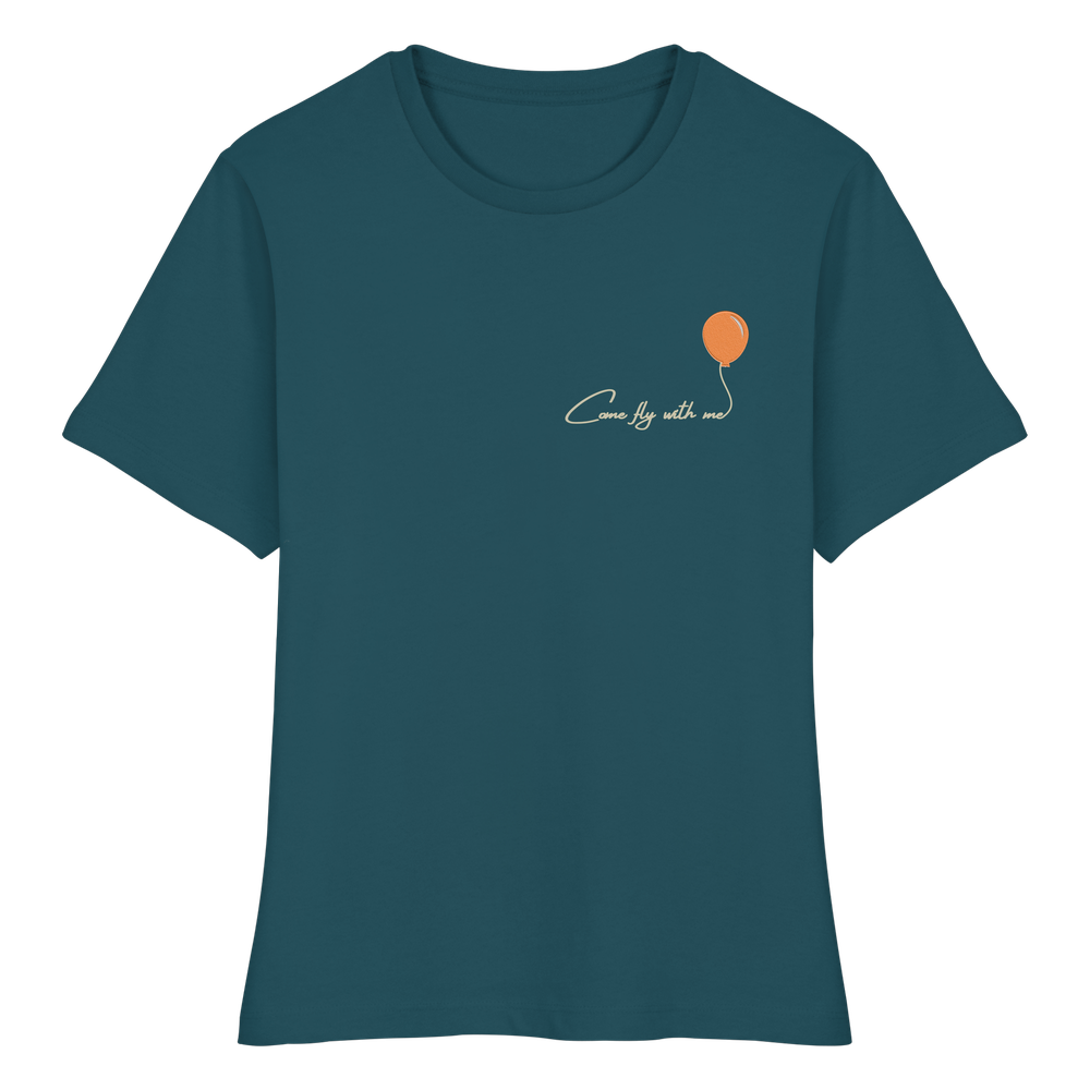 COMEFLYWITHME! (Stick) - Fitted Women's Organic Shirt