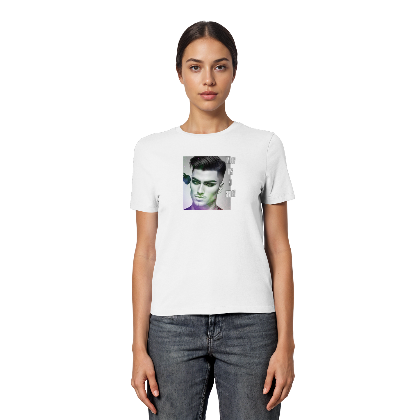MAKEUPHASNOGENDER! - Fitted Women's Organic Shirt