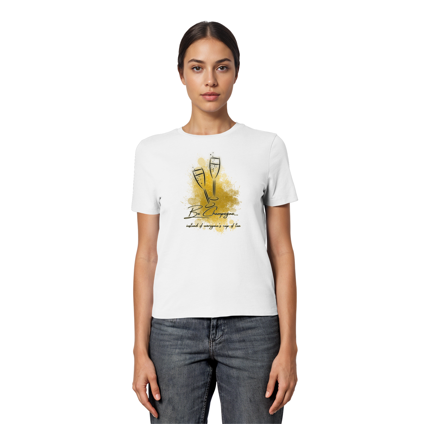 CHAMPAGNE! - Fitted Ladies Organic T-Shirt