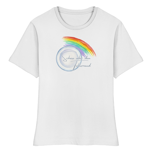 SCHAUÜBERDENTELLERRAND! - Fitted Ladies Organic Shirt