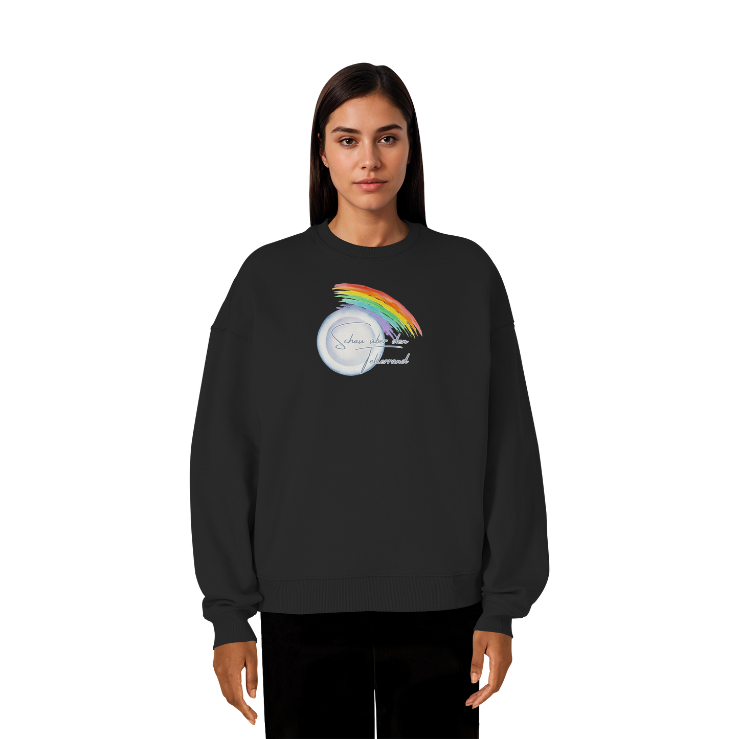 SCHAUÜBERDENTELLERRAND! - Organic Oversize Sweatshirt