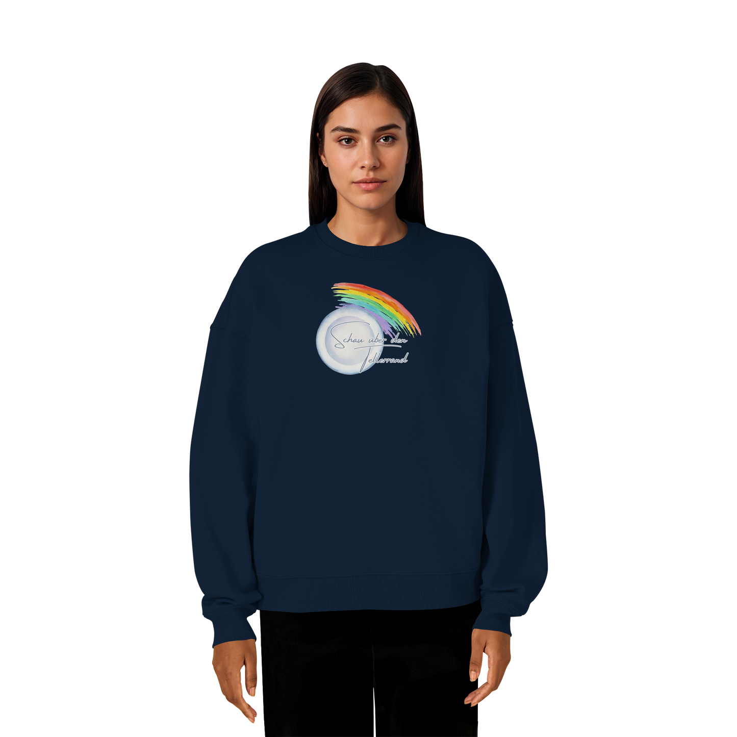 SCHAUÜBERDENTELLERRAND! - Organic Oversize Sweatshirt