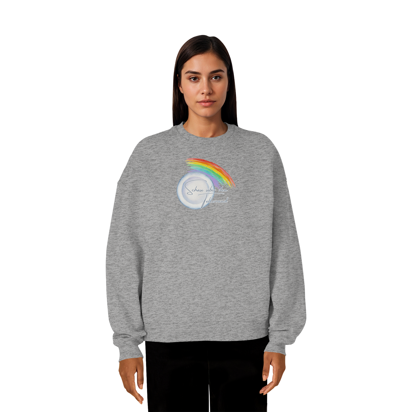 SCHAUÜBERDENTELLERRAND! - Organic Oversize Sweatshirt