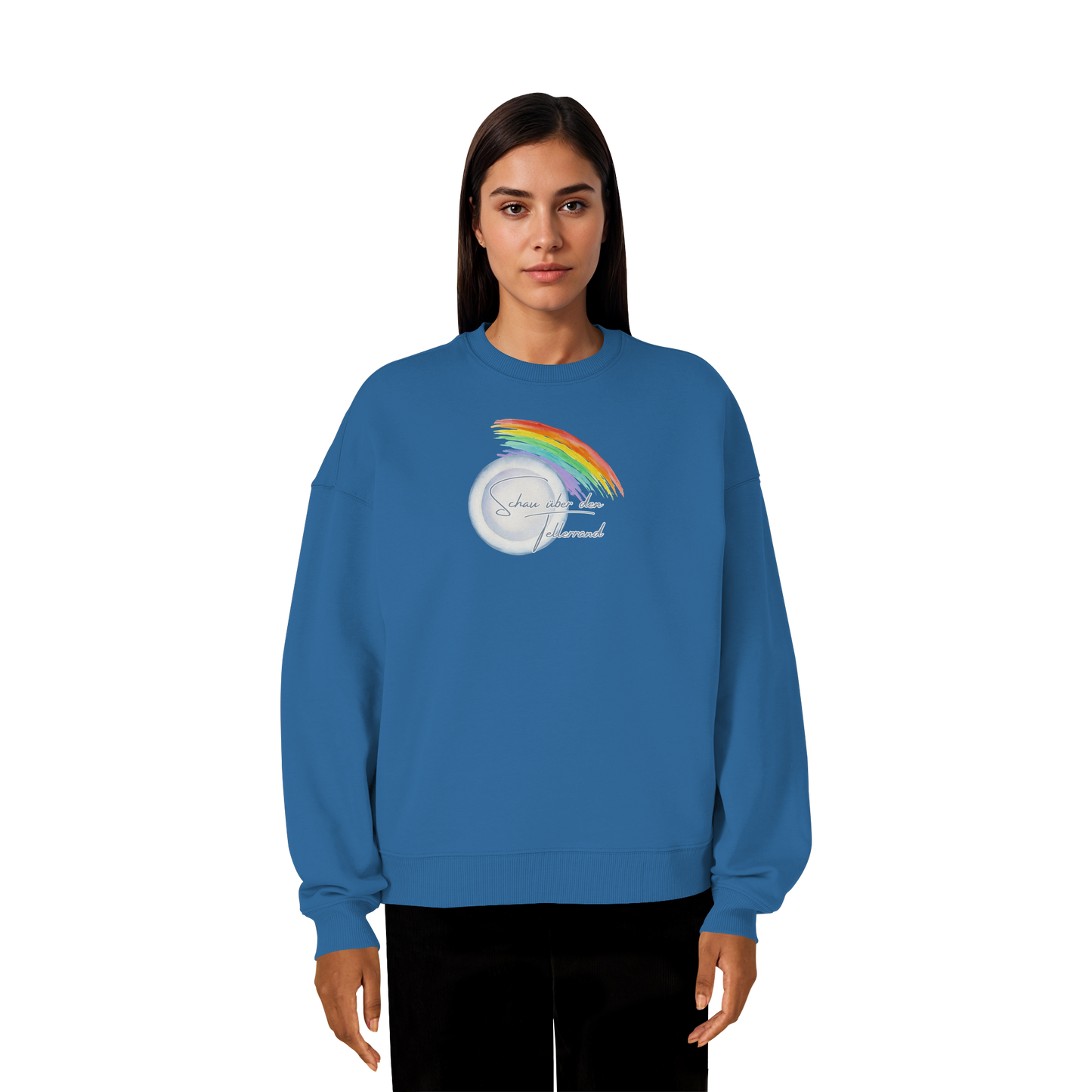 SCHAUÜBERDENTELLERRAND! - Organic Oversize Sweatshirt