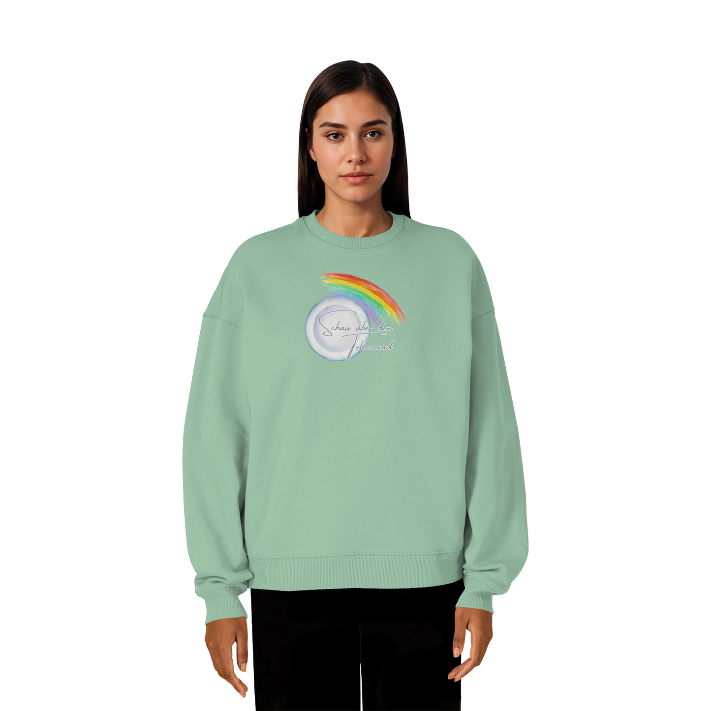 SCHAUÜBERDENTELLERRAND! - Organic Oversize Sweatshirt
