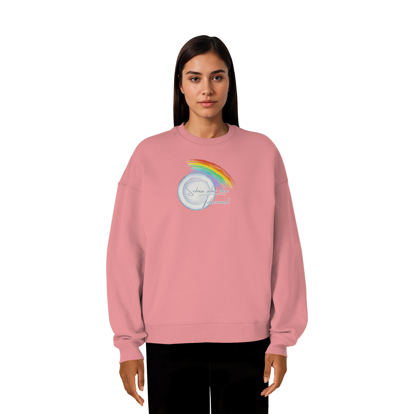 SCHAUÜBERDENTELLERRAND! - Organic Oversize Sweatshirt