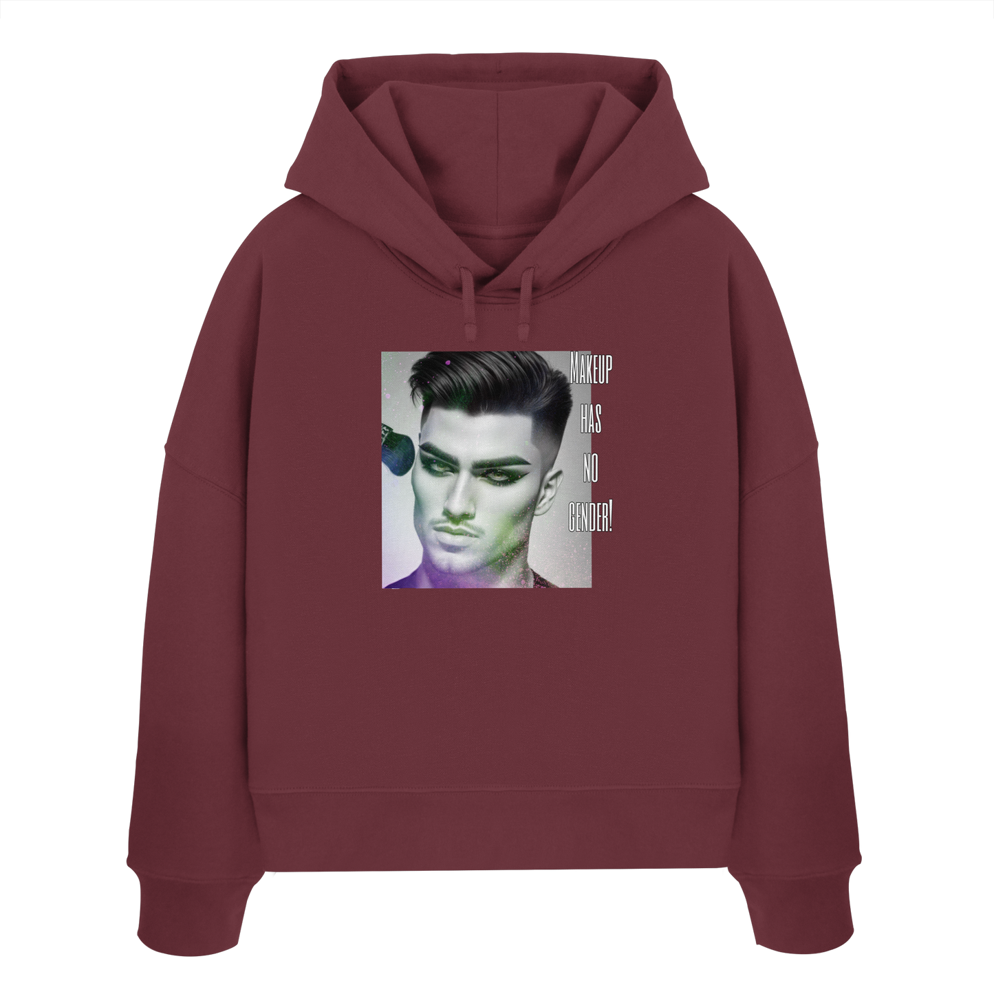 MAKEUPHASNOGENDER! - Womens Organic Boxcut Hoodie