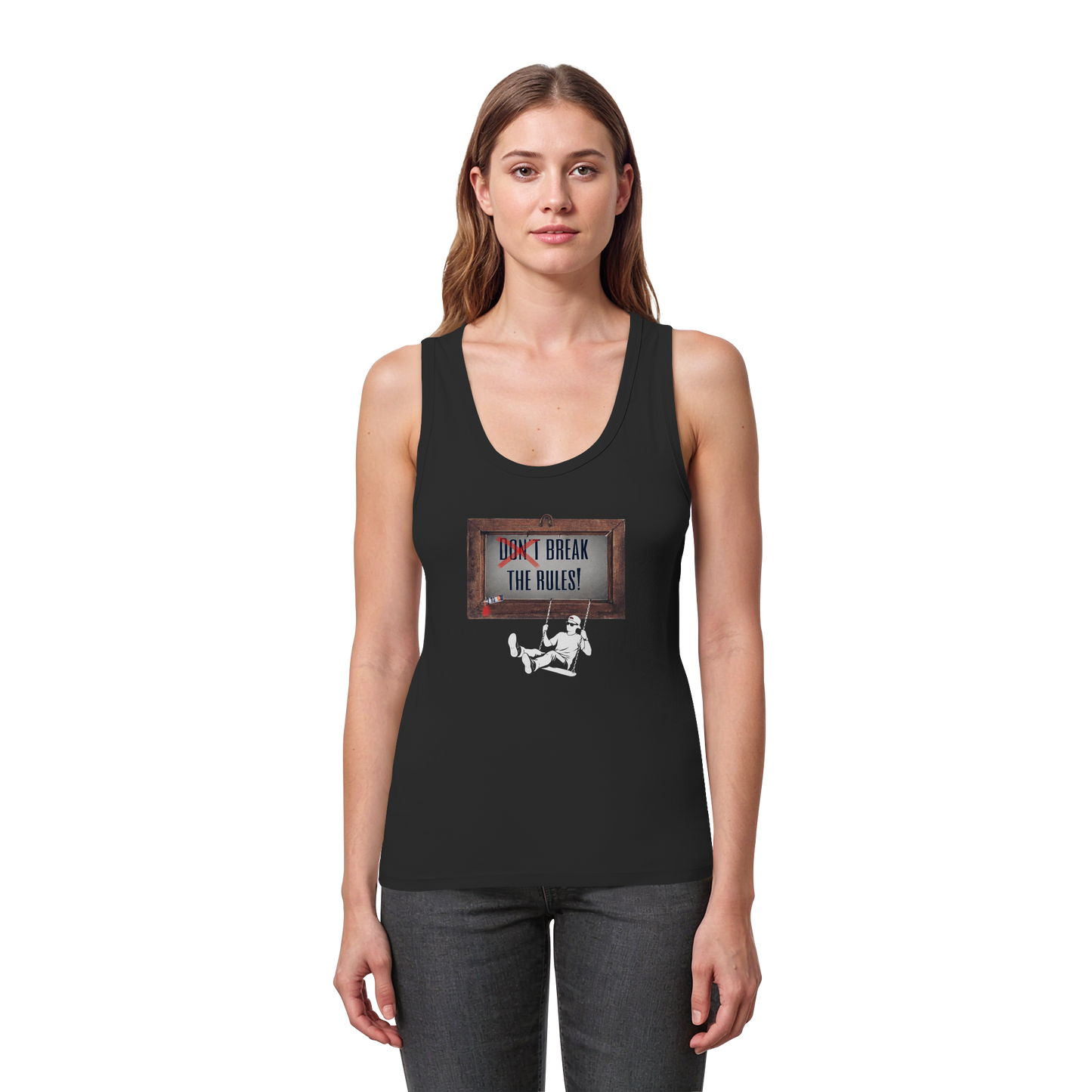BREAKTHERULES! - Women's Organic Fitted Tank Top