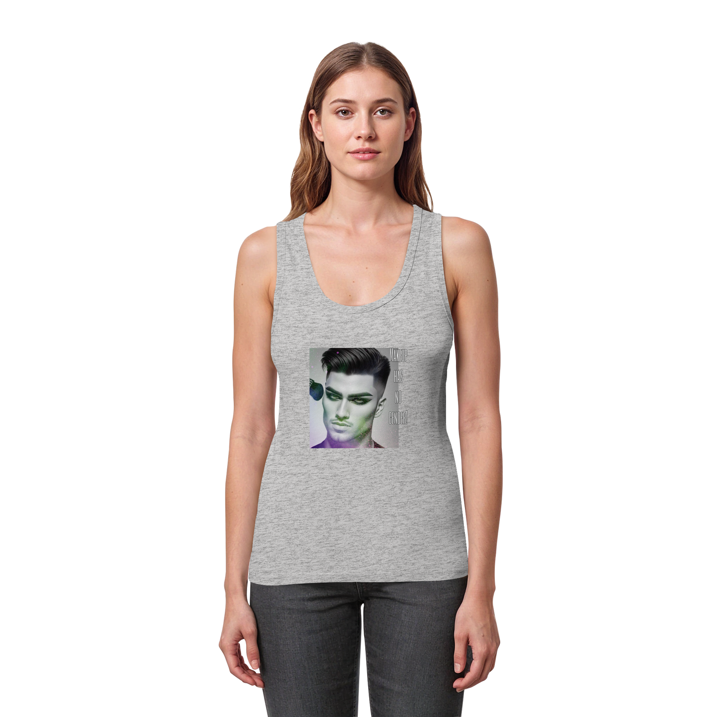 MAKEUPHASNOGENDER! - Women's Organic Fitted Tank Top