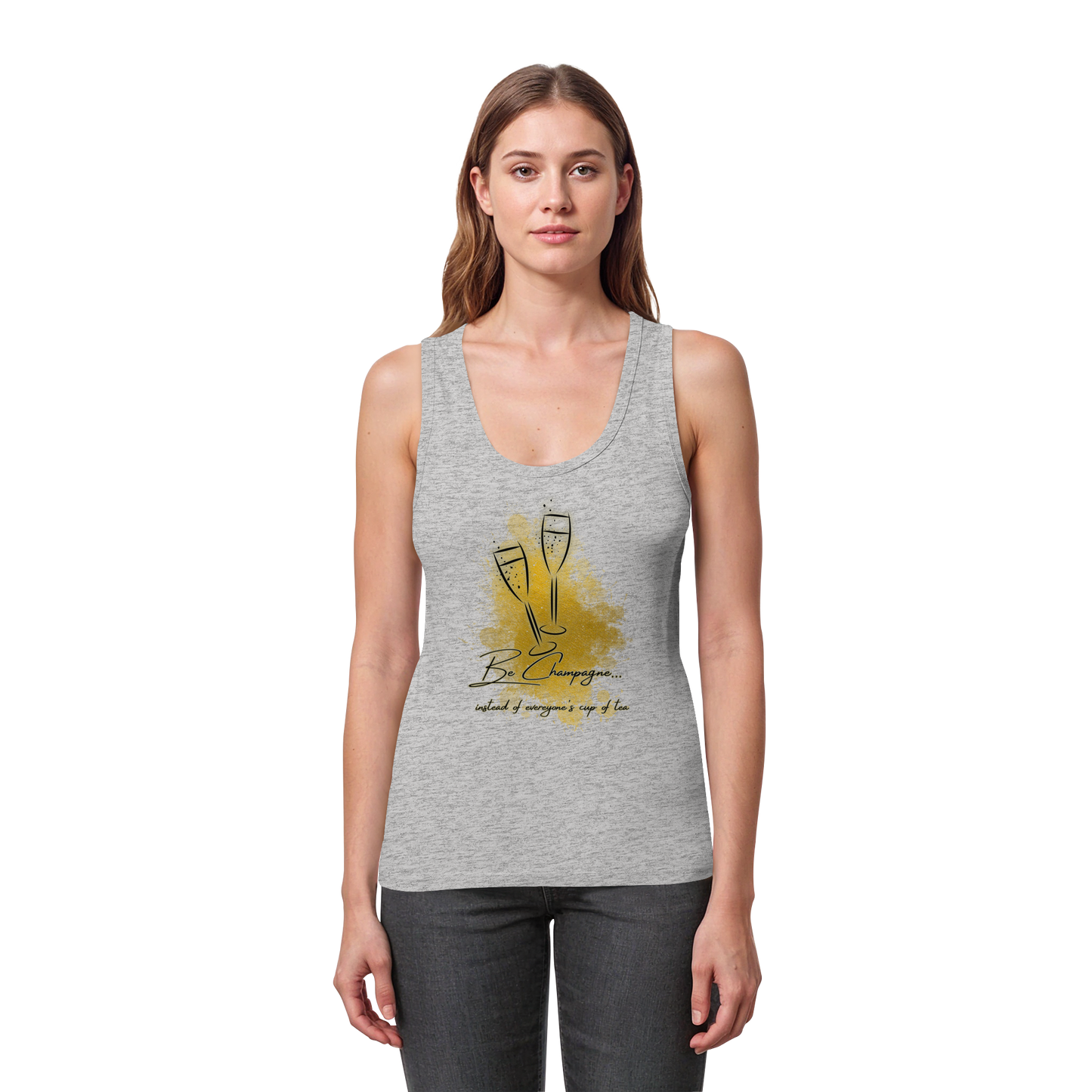 CHAMPAGNE! - Women's Organic Fitted Tank Top