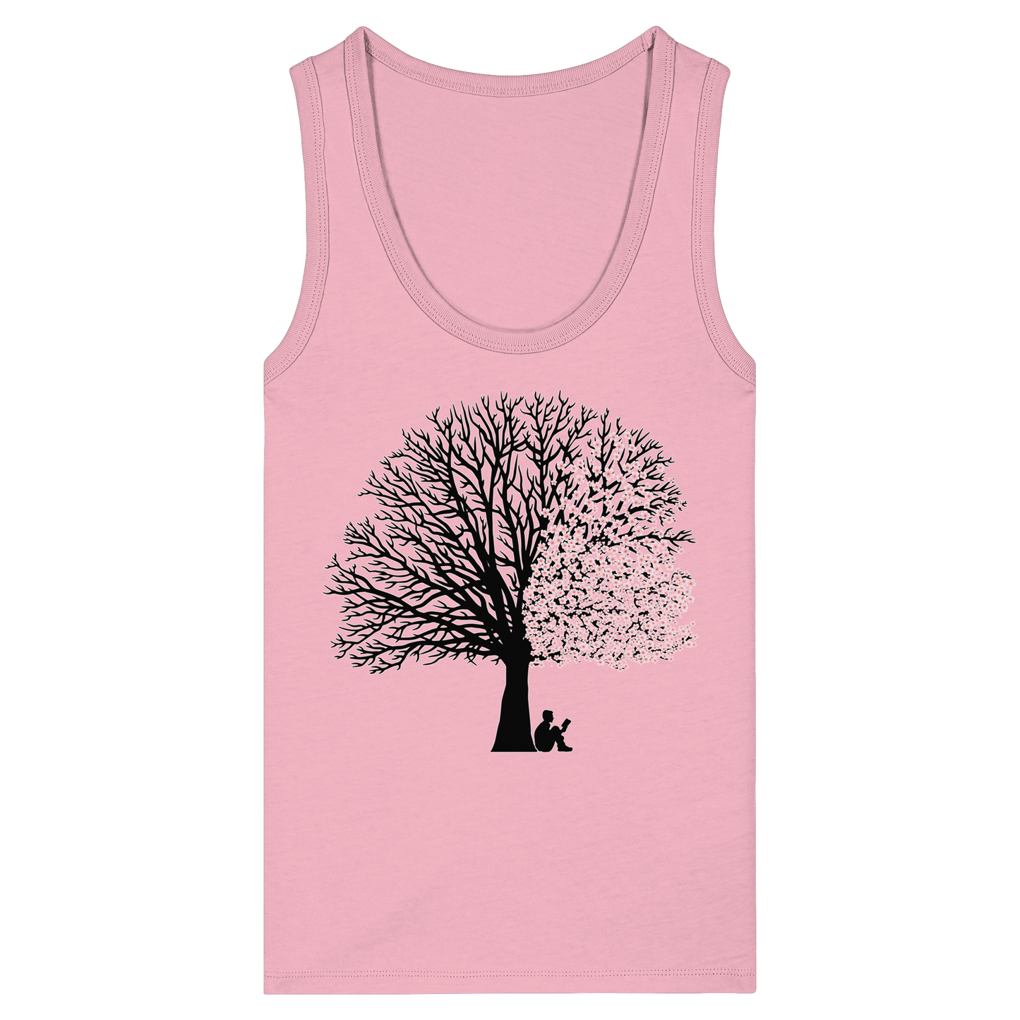CHERRY BLOSSOM SHADOWS! - Women's Organic Fitted Tank Top
