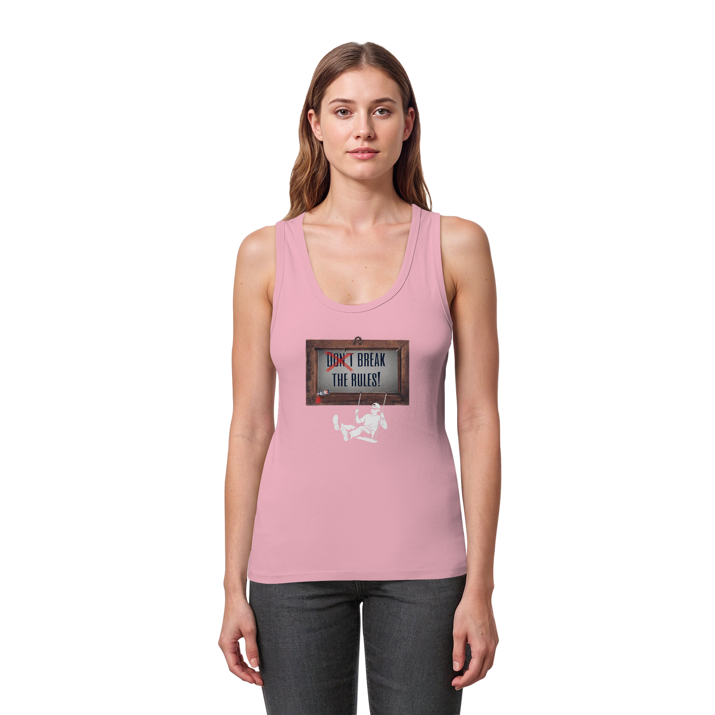 BREAKTHERULES! - Women's Organic Fitted Tank Top