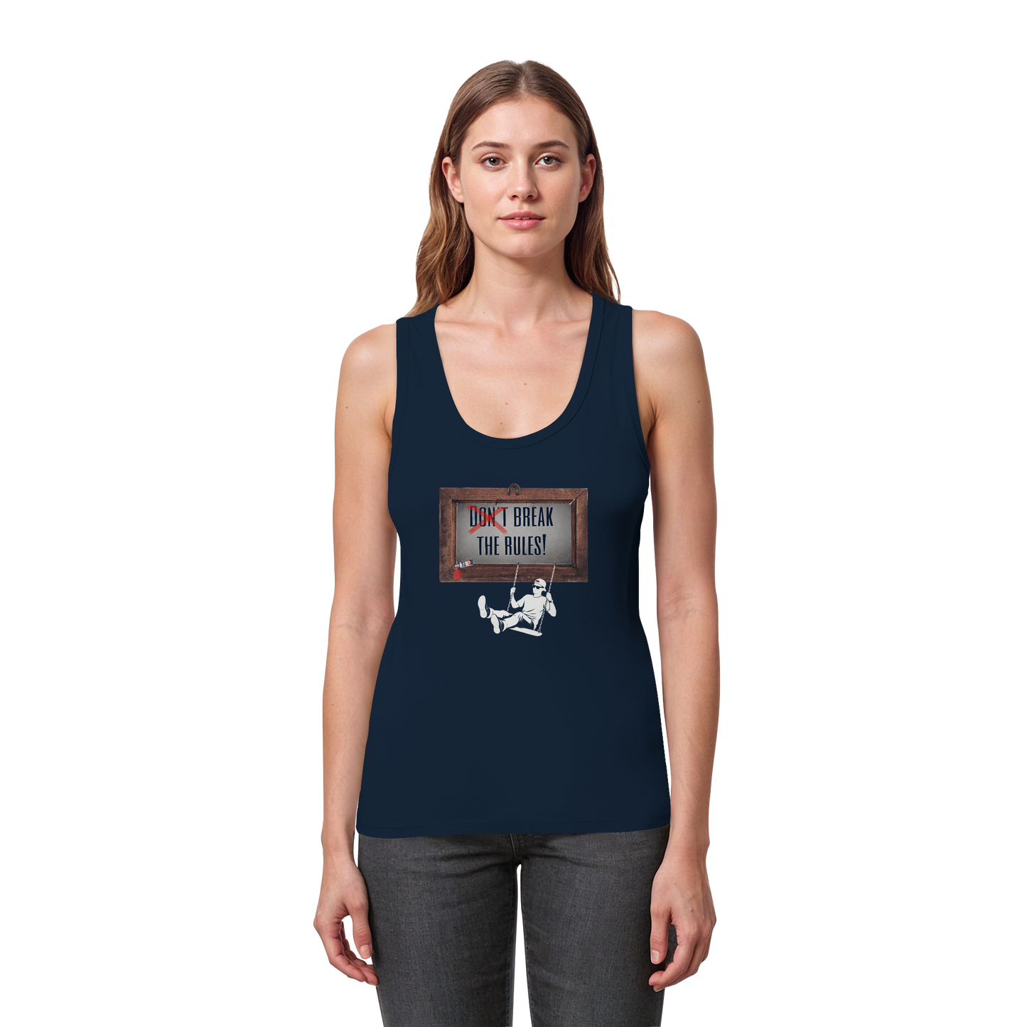 BREAKTHERULES! - Women's Organic Fitted Tank Top