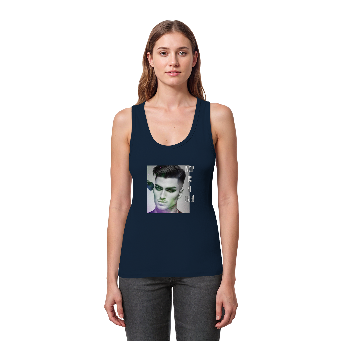 MAKEUPHASNOGENDER! - Women's Organic Fitted Tank Top