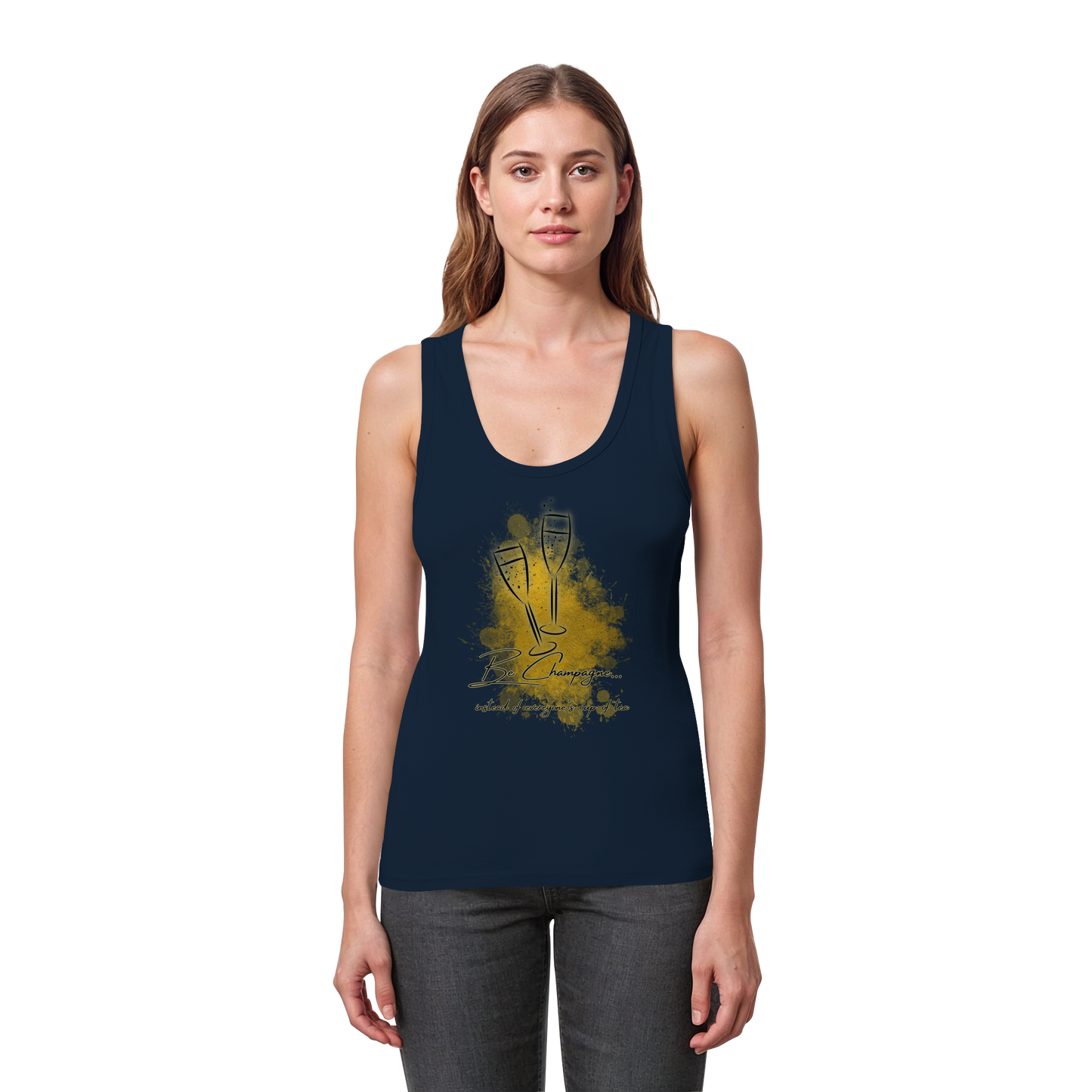 CHAMPAGNE! - Women's Organic Fitted Tank Top
