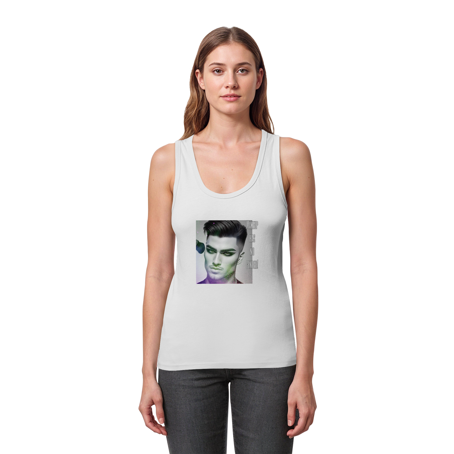 MAKEUPHASNOGENDER! - Women's Organic Fitted Tank Top