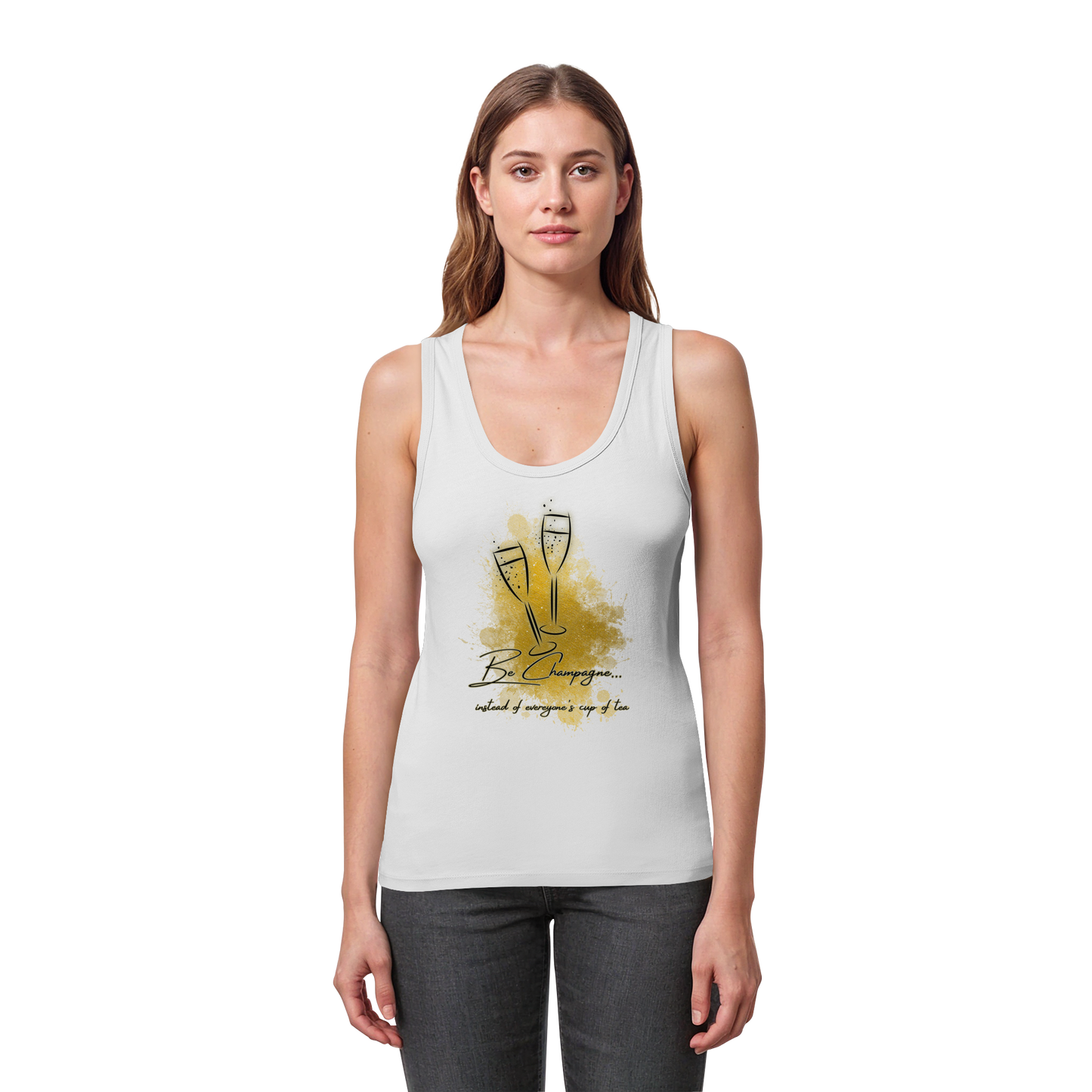 CHAMPAGNE! - Women's Organic Fitted Tank Top