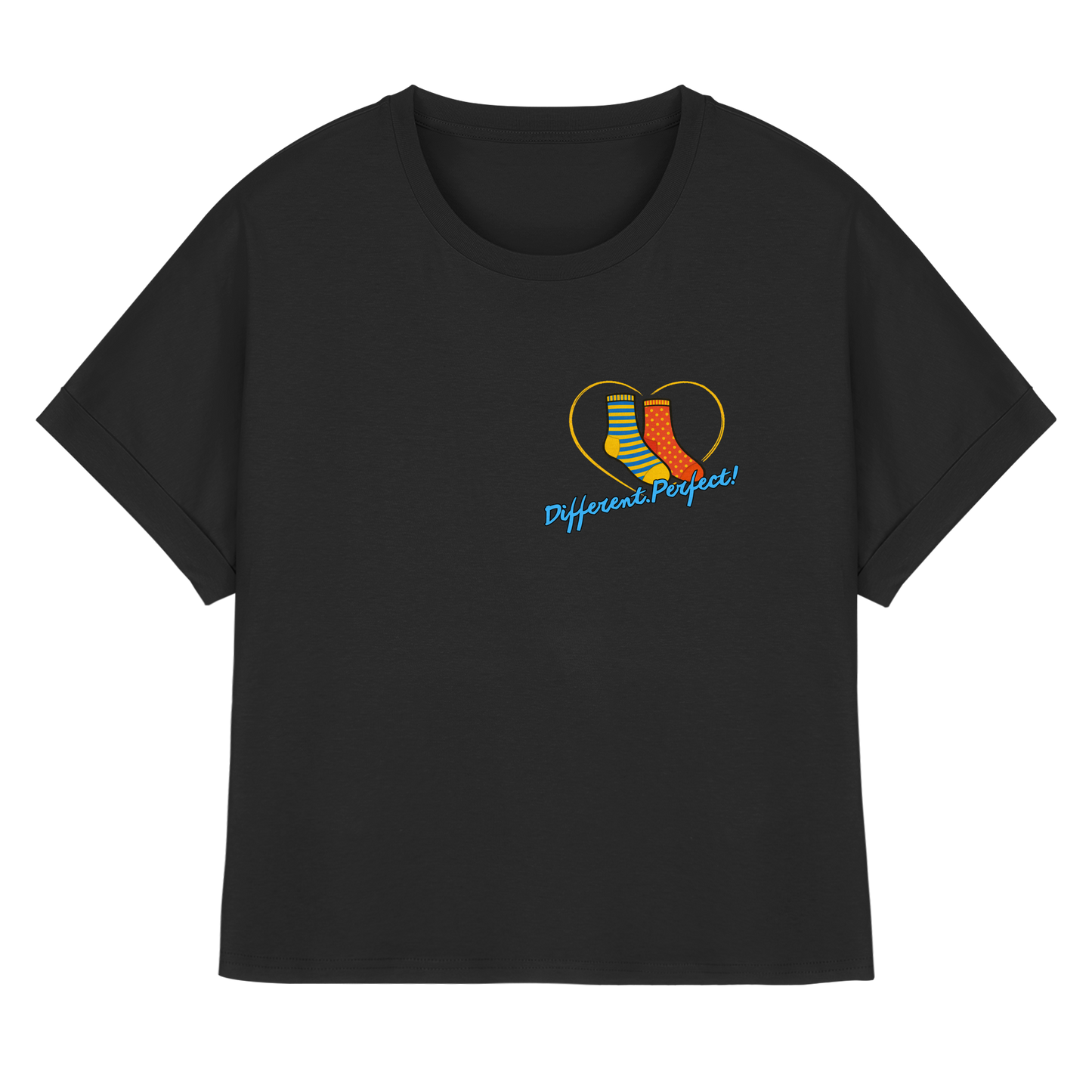 DIFFERENTPERFECT! - Women's Organic Rolled-Sleeve T-Shirt
