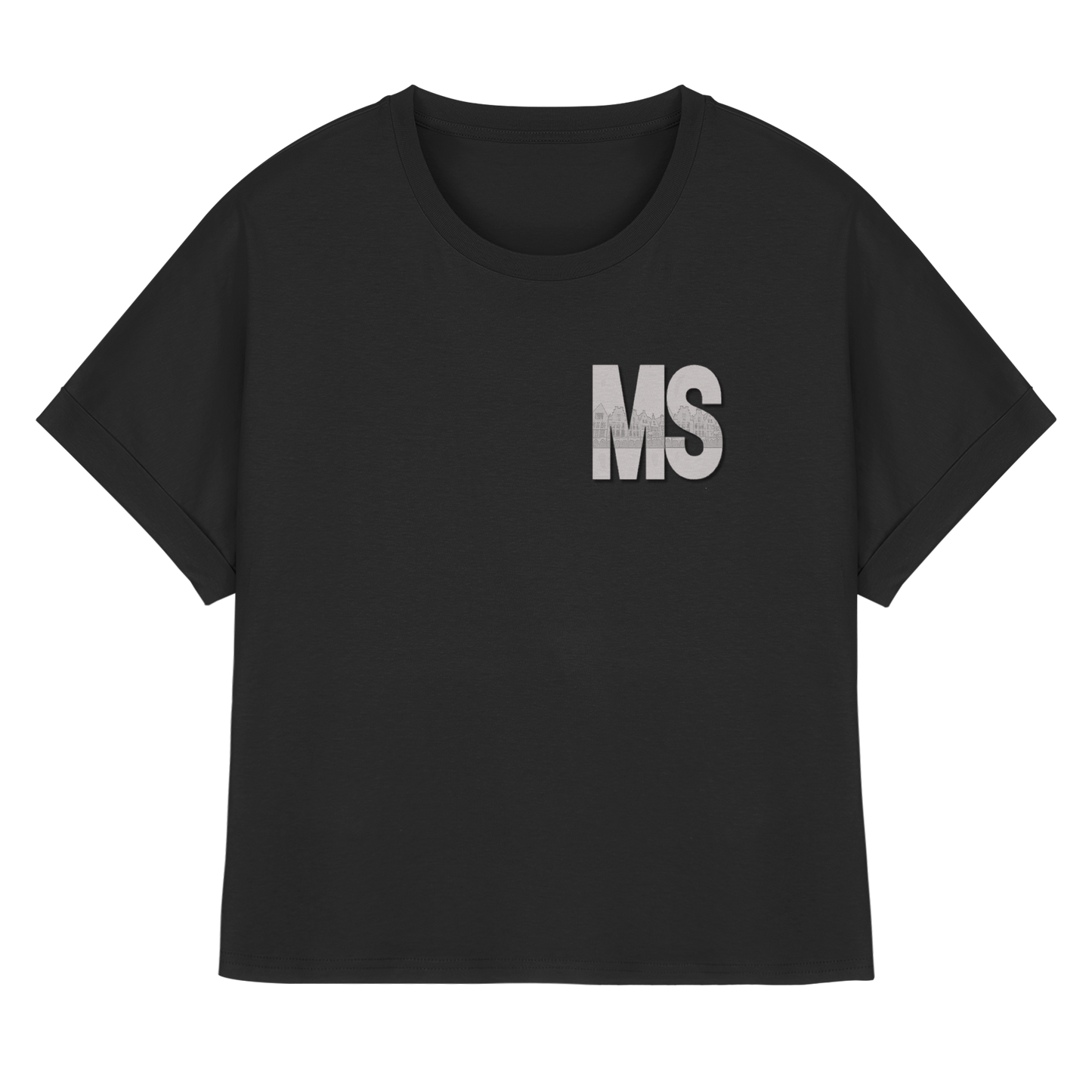 MS! - Womens Organic Rolled Sleeves T-Shirt