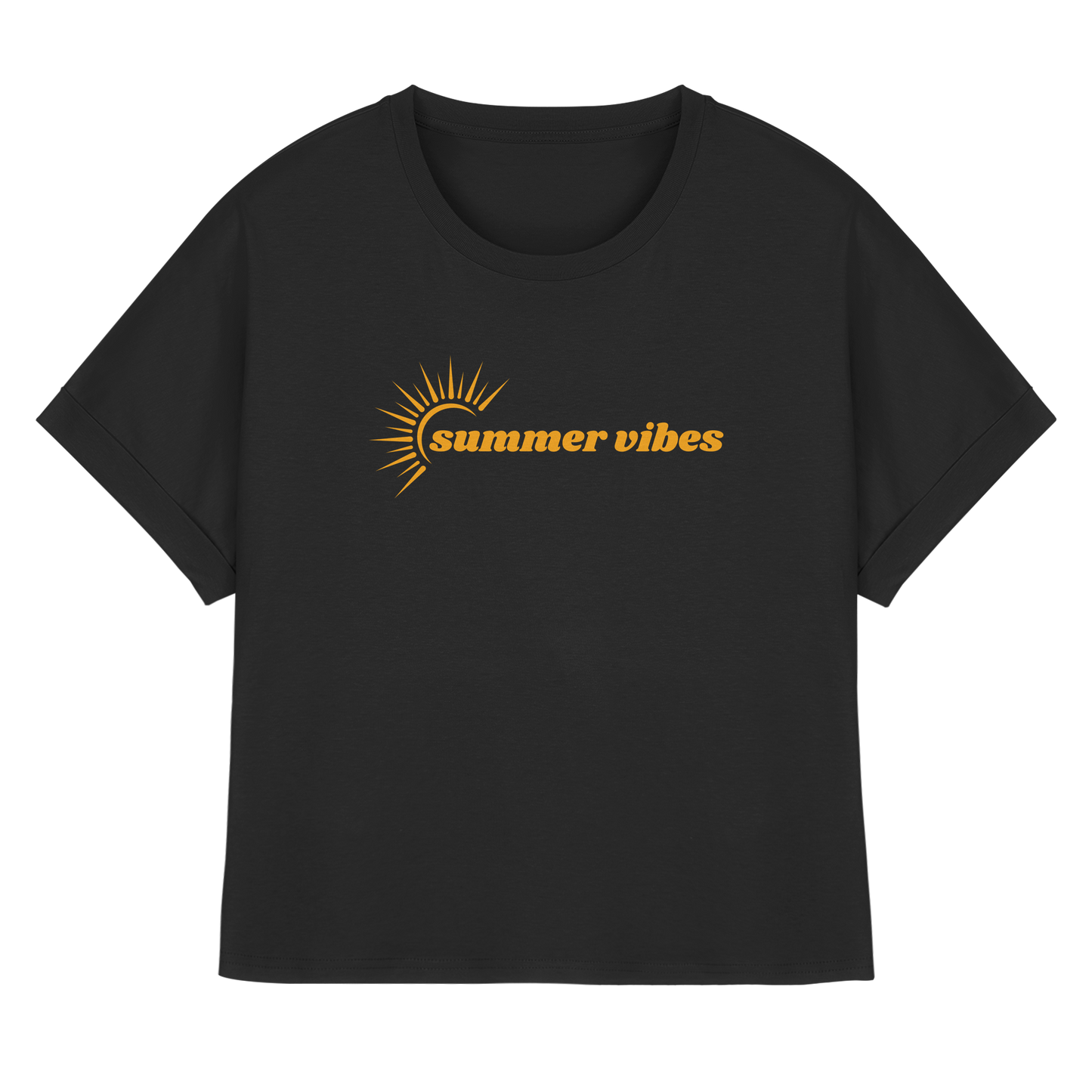 SUMMERVIBES! - Womens Organic Rolled Sleeves T-Shirt