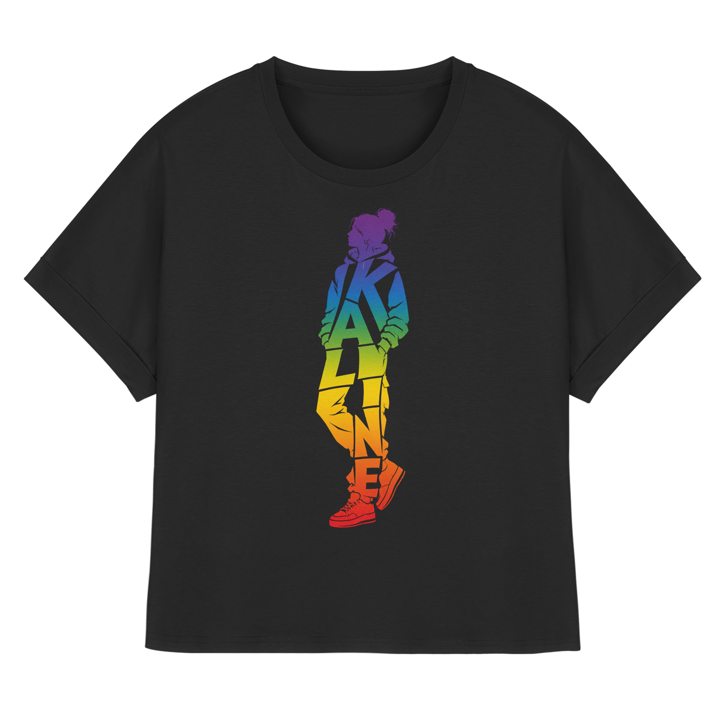 KALINE!Pride - Womens Organic Rolled Sleeves T-Shirt