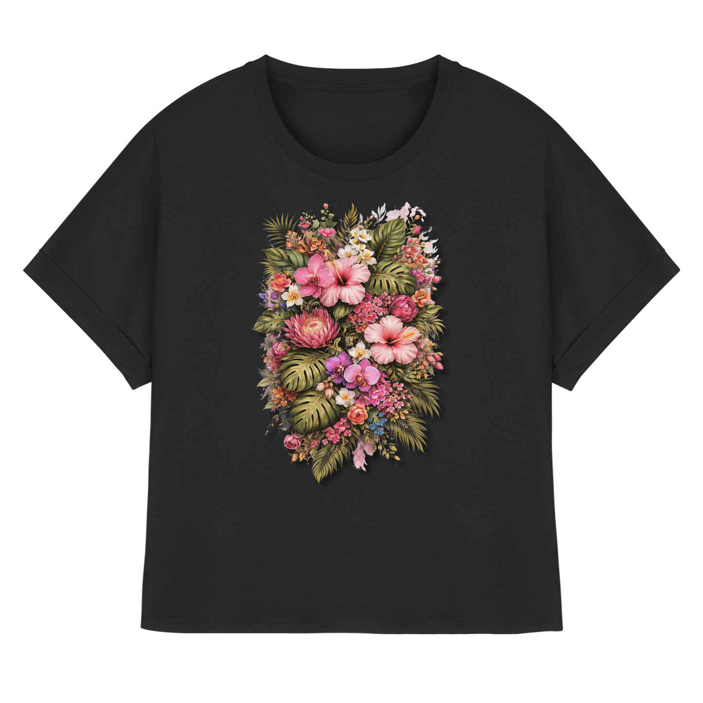 FLOWER POWER! - Women's Organic Rolled Sleeves T-Shirt