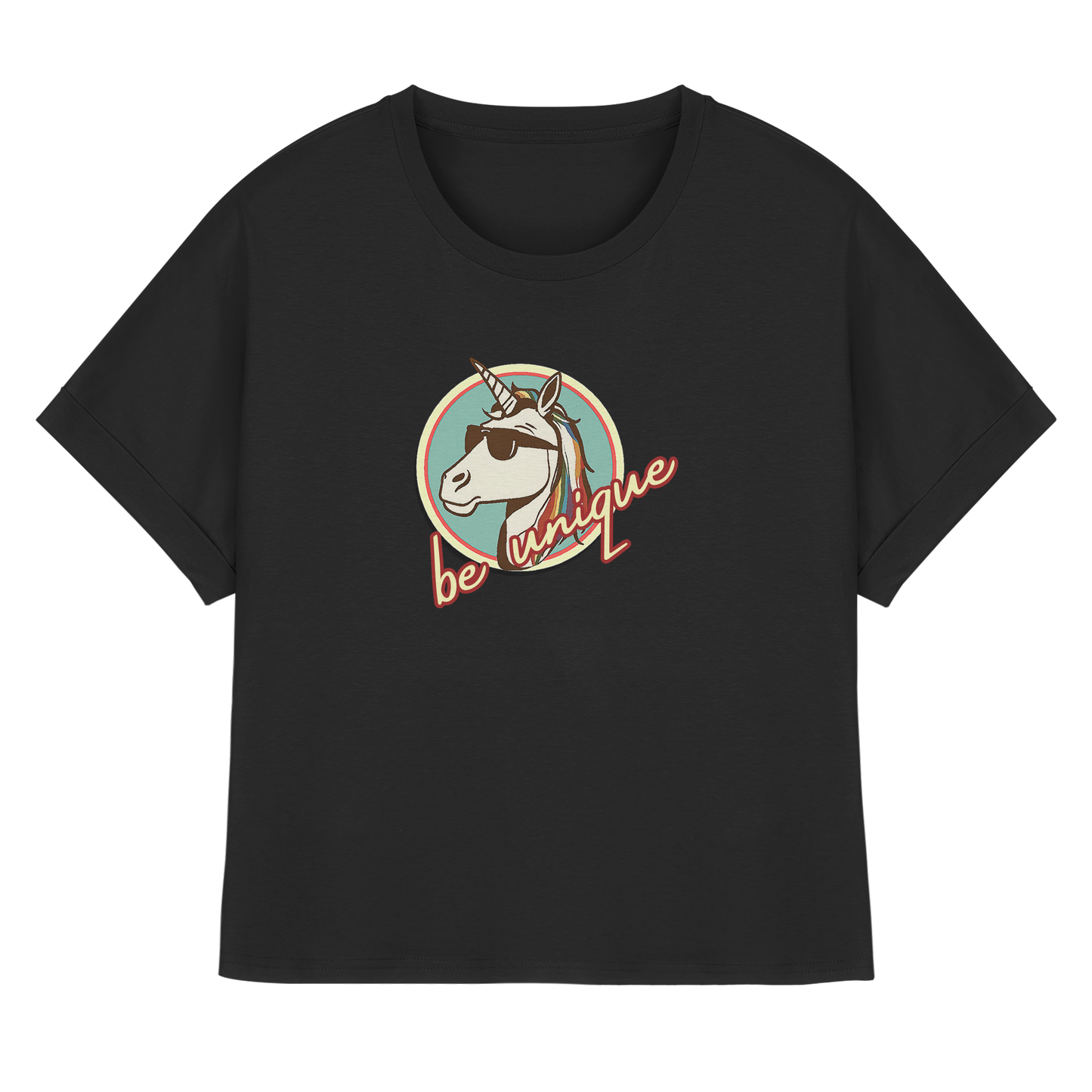BEUNIQUE! - Womens Organic Rolled Sleeves T-Shirt