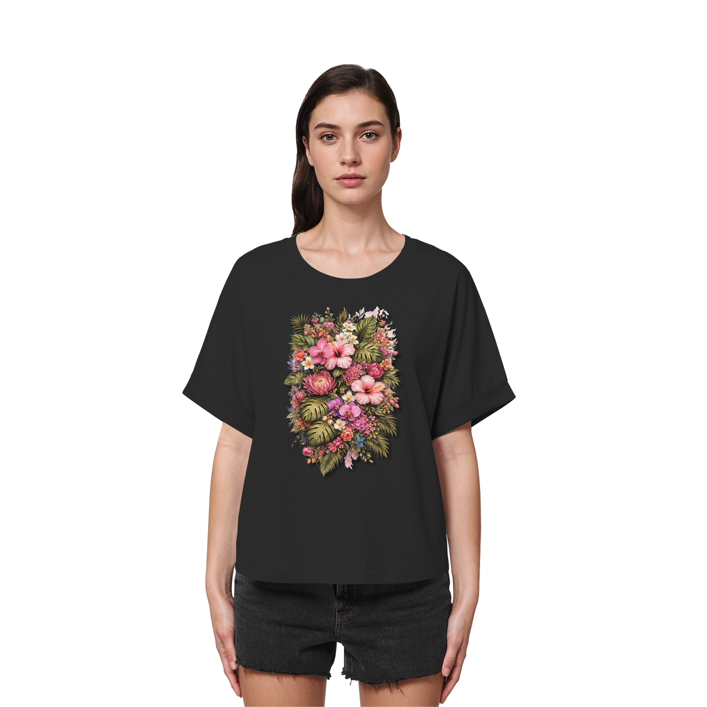 FLOWER POWER! - Women's Organic Rolled Sleeves T-Shirt
