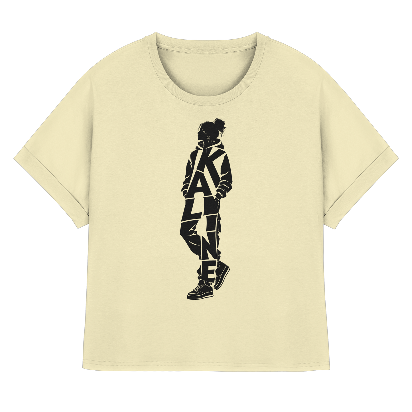 KALINE! - Womens Organic Rolled Sleeves T-Shirt