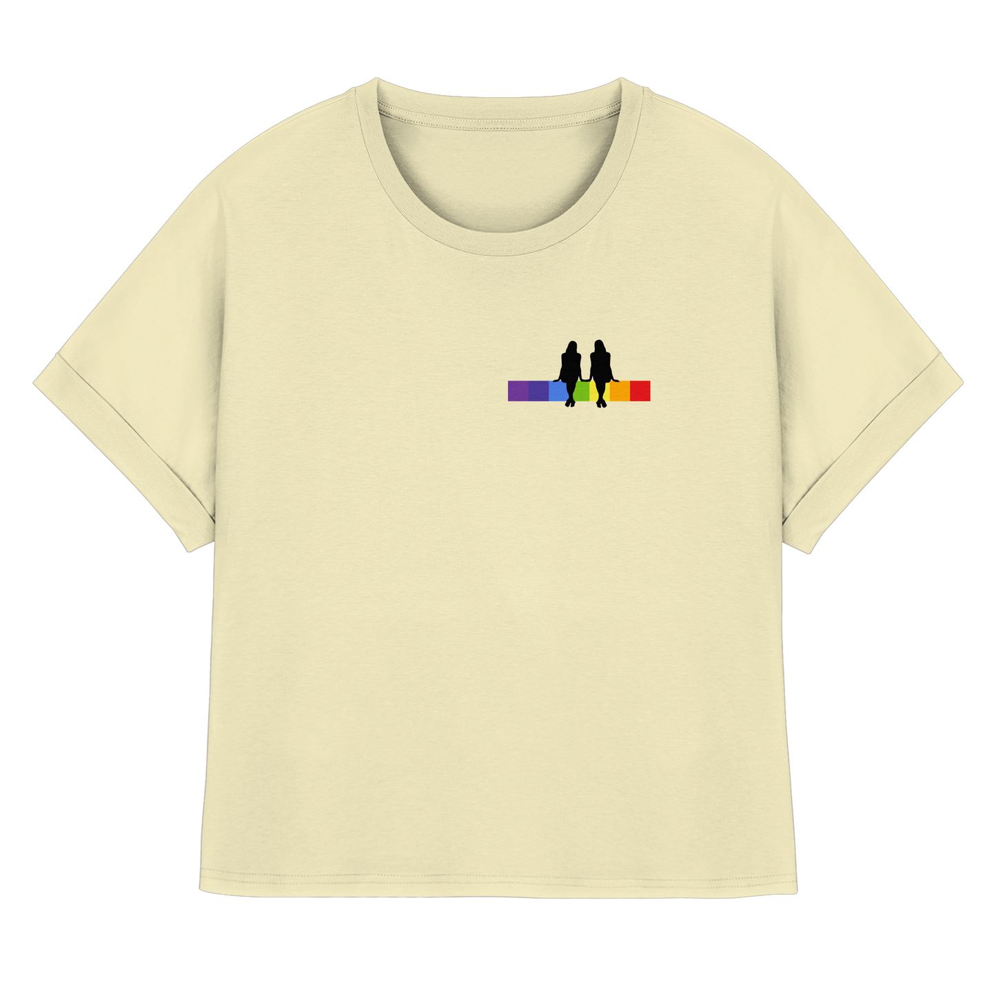 FEMALECOUPLE! - Womens Organic Rolled Sleeves T-Shirt