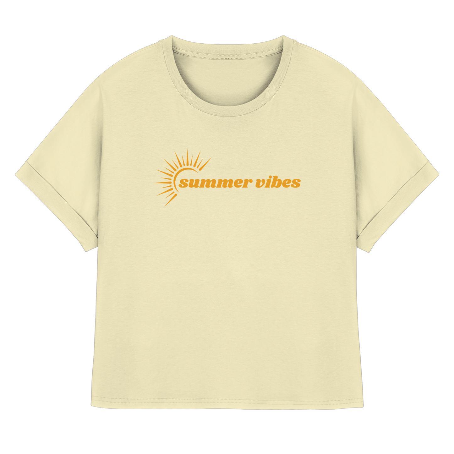 SUMMERVIBES! - Womens Organic Rolled Sleeves T-Shirt