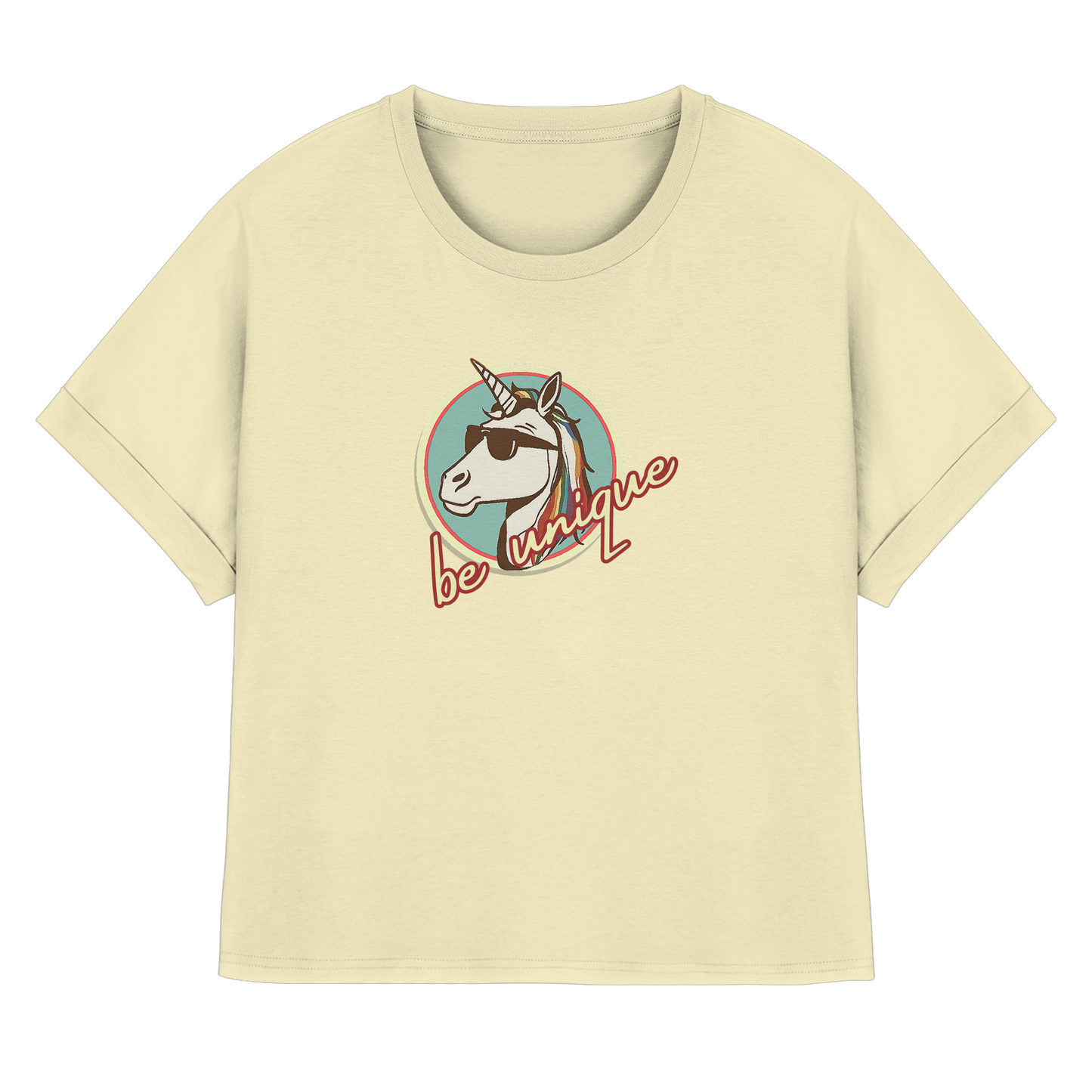 BEUNIQUE! - Womens Organic Rolled Sleeves T-Shirt
