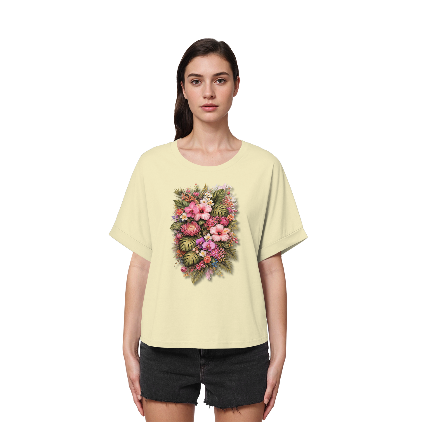 FLOWER POWER! - Women's Organic Rolled Sleeves T-Shirt