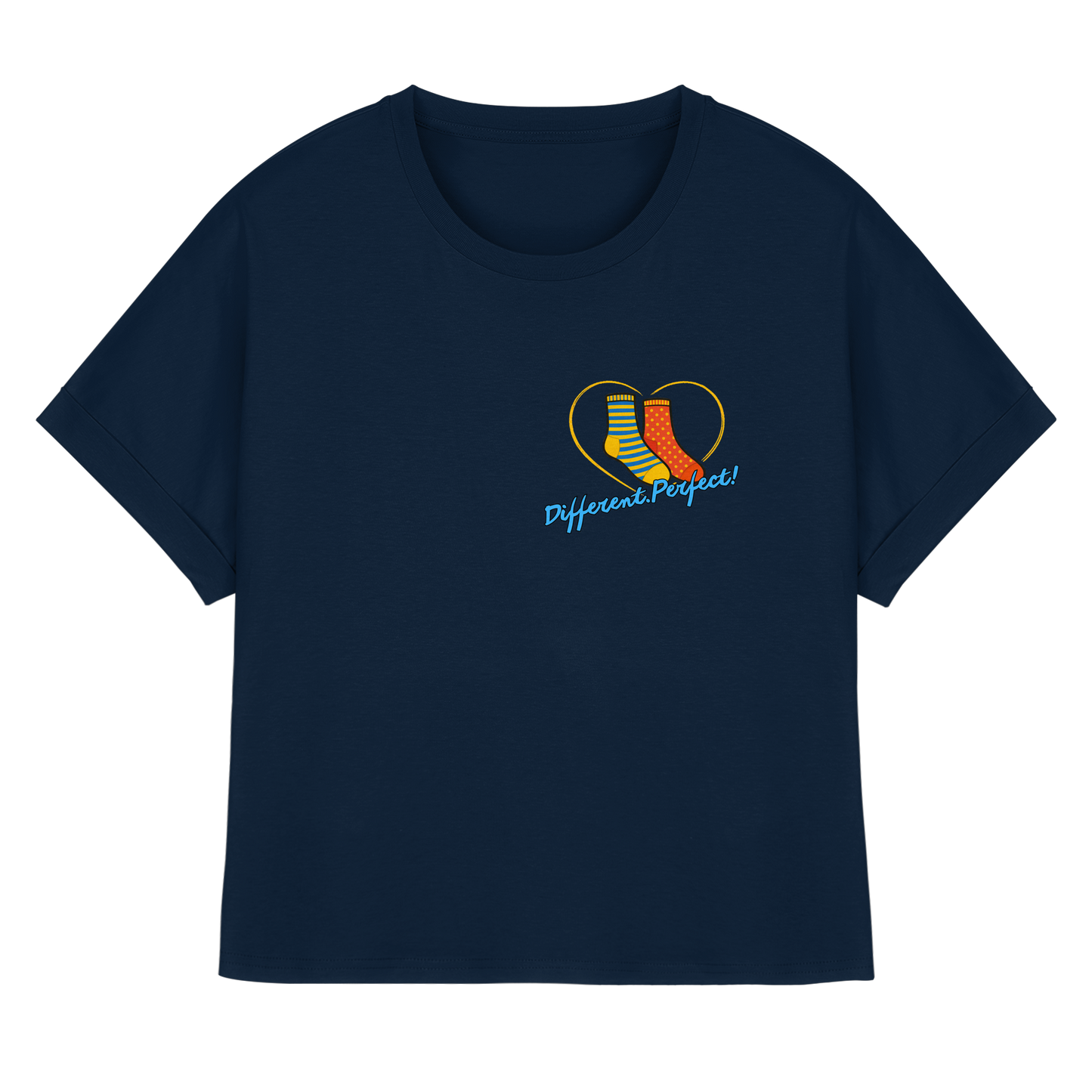 DIFFERENTPERFECT! - Women's Organic Rolled-Sleeve T-Shirt