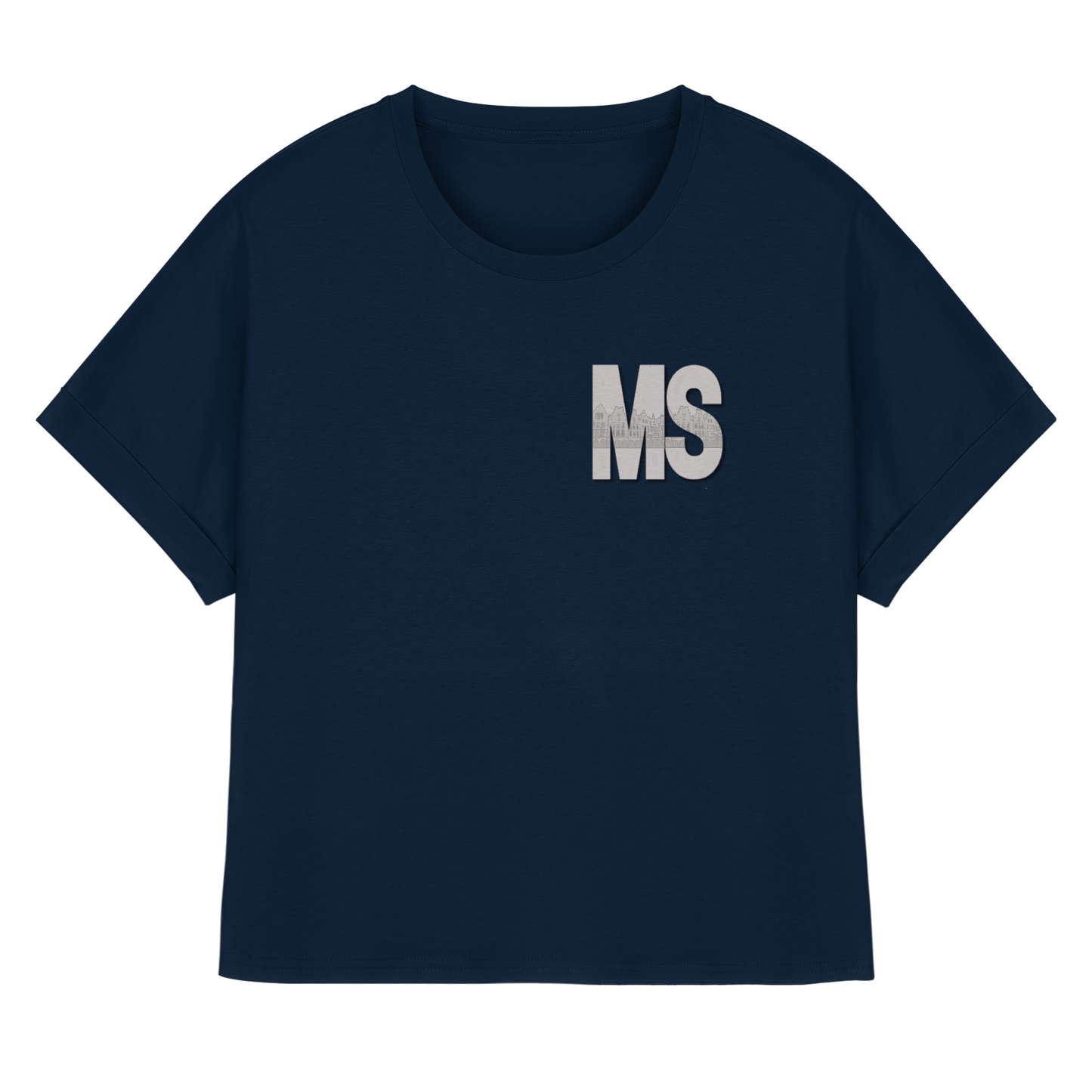 MS! - Womens Organic Rolled Sleeves T-Shirt