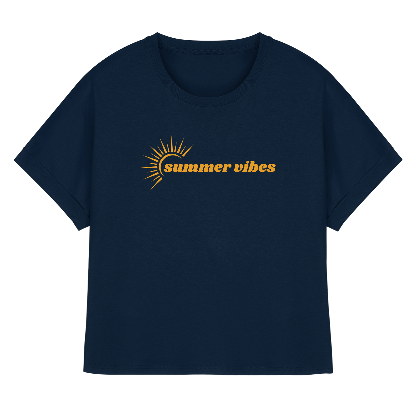 SUMMERVIBES! - Womens Organic Rolled Sleeves T-Shirt