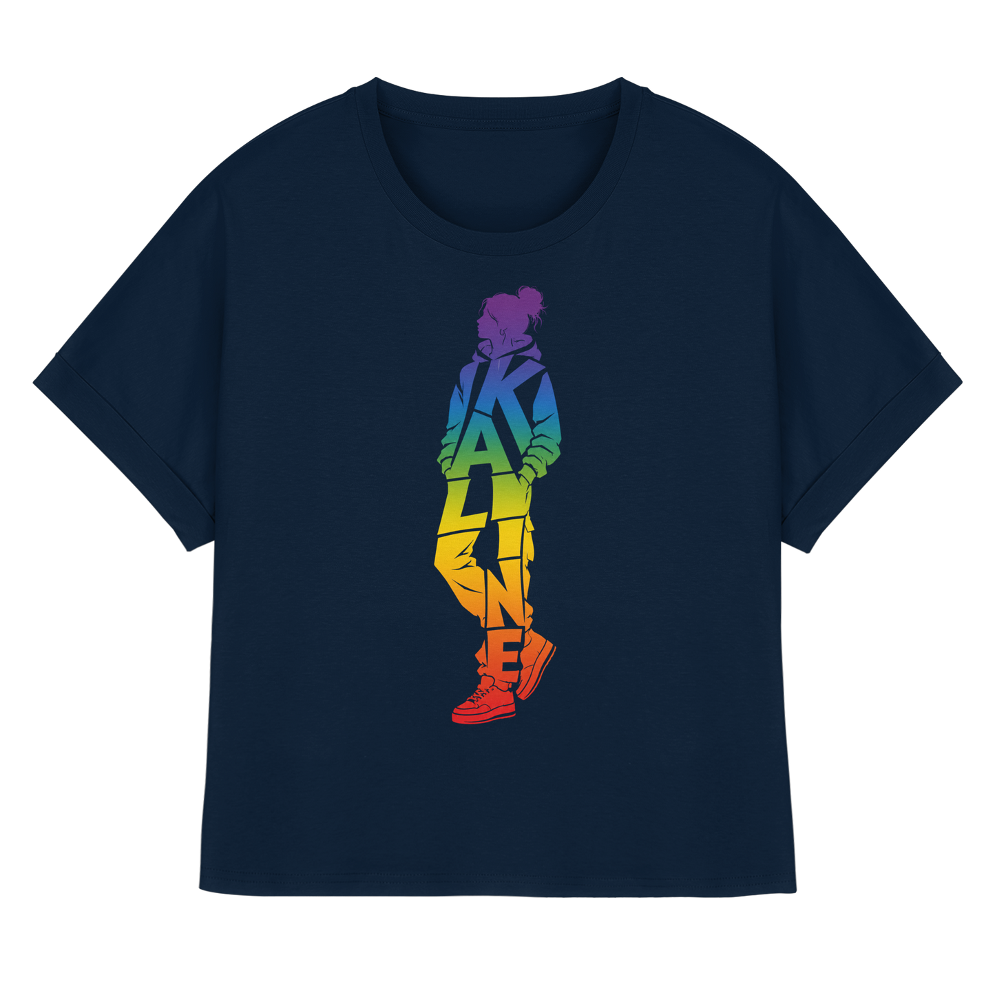 KALINE!Pride - Womens Organic Rolled Sleeves T-Shirt
