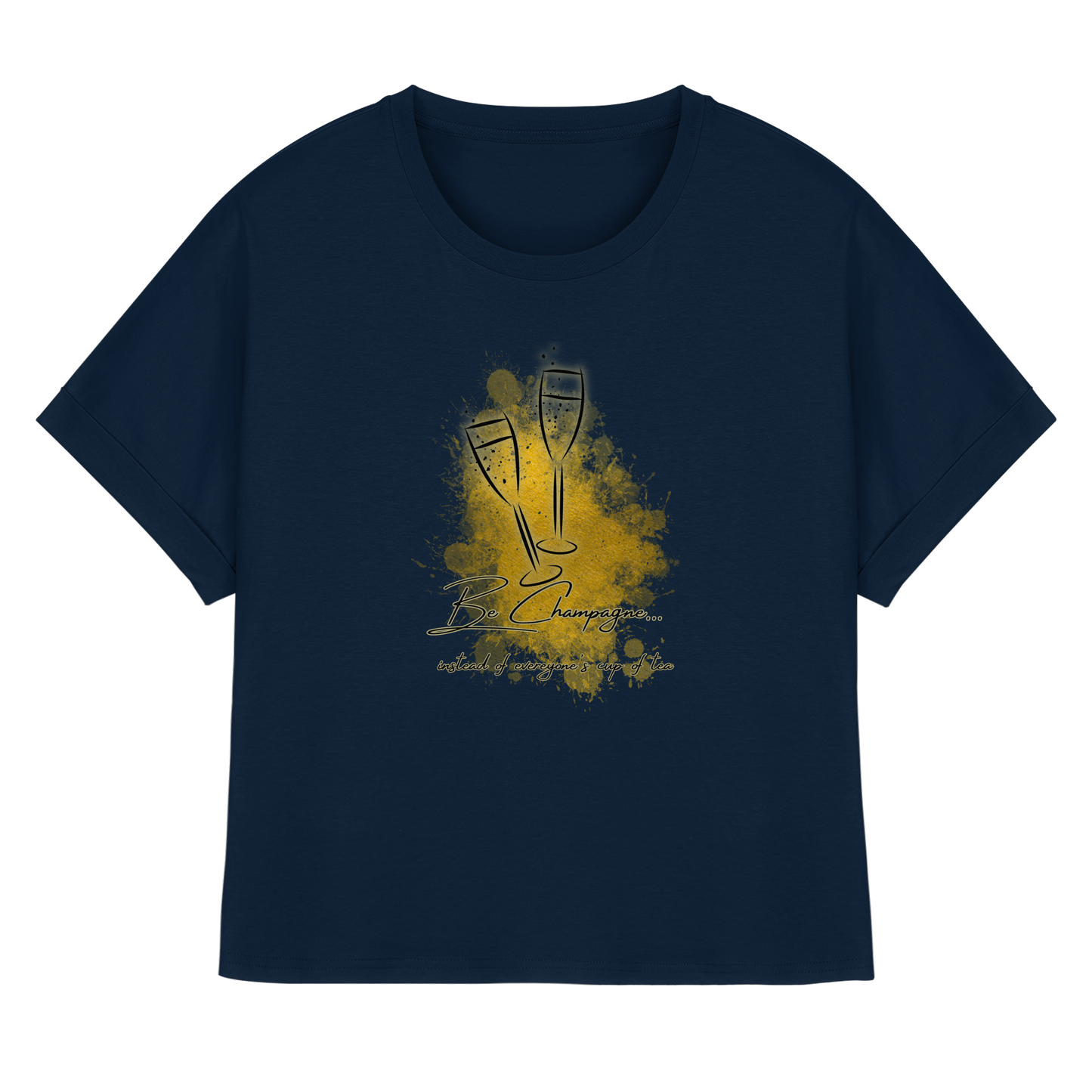 CHAMPAGNE! - Women's Organic Rolled Sleeves T-Shirt
