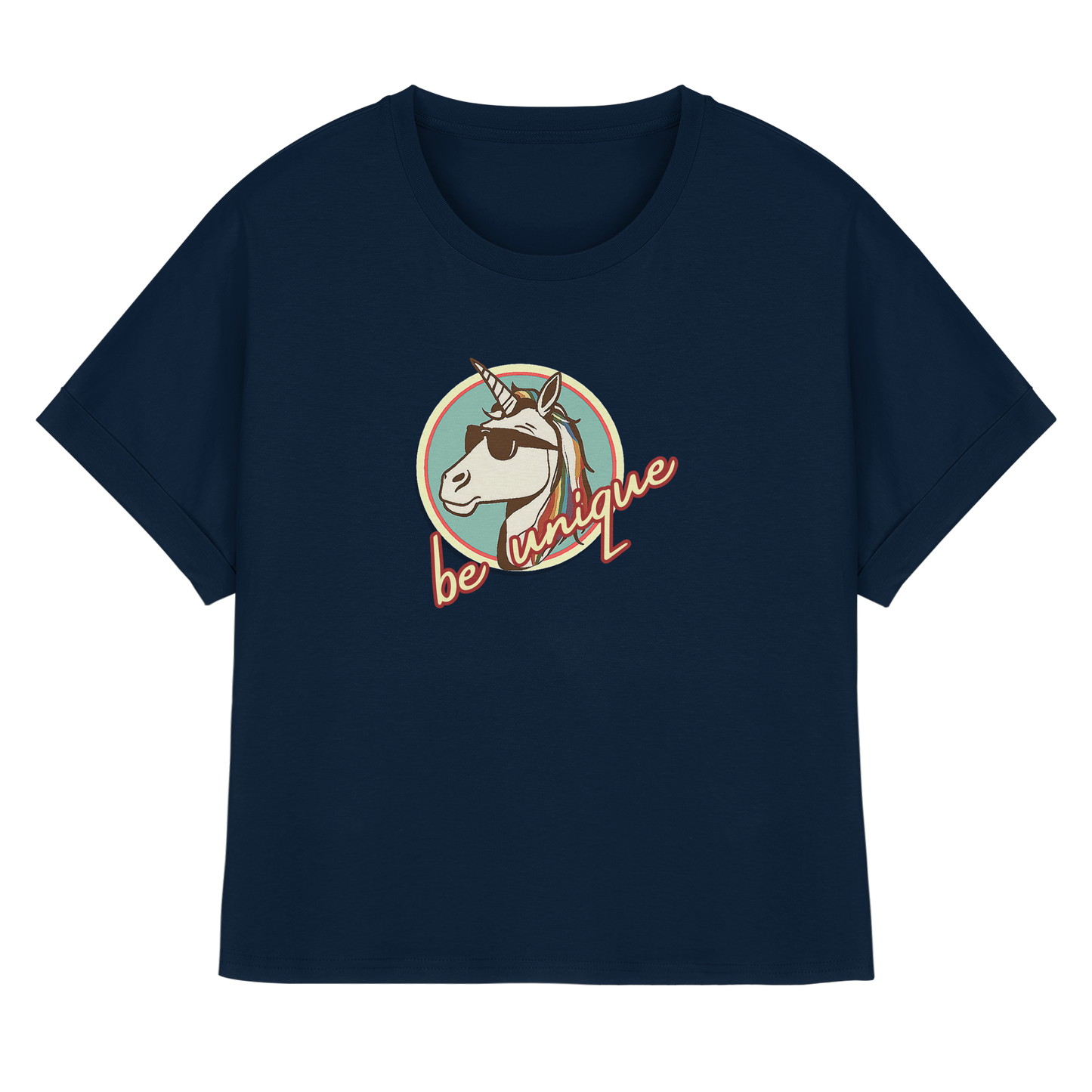BEUNIQUE! - Womens Organic Rolled Sleeves T-Shirt