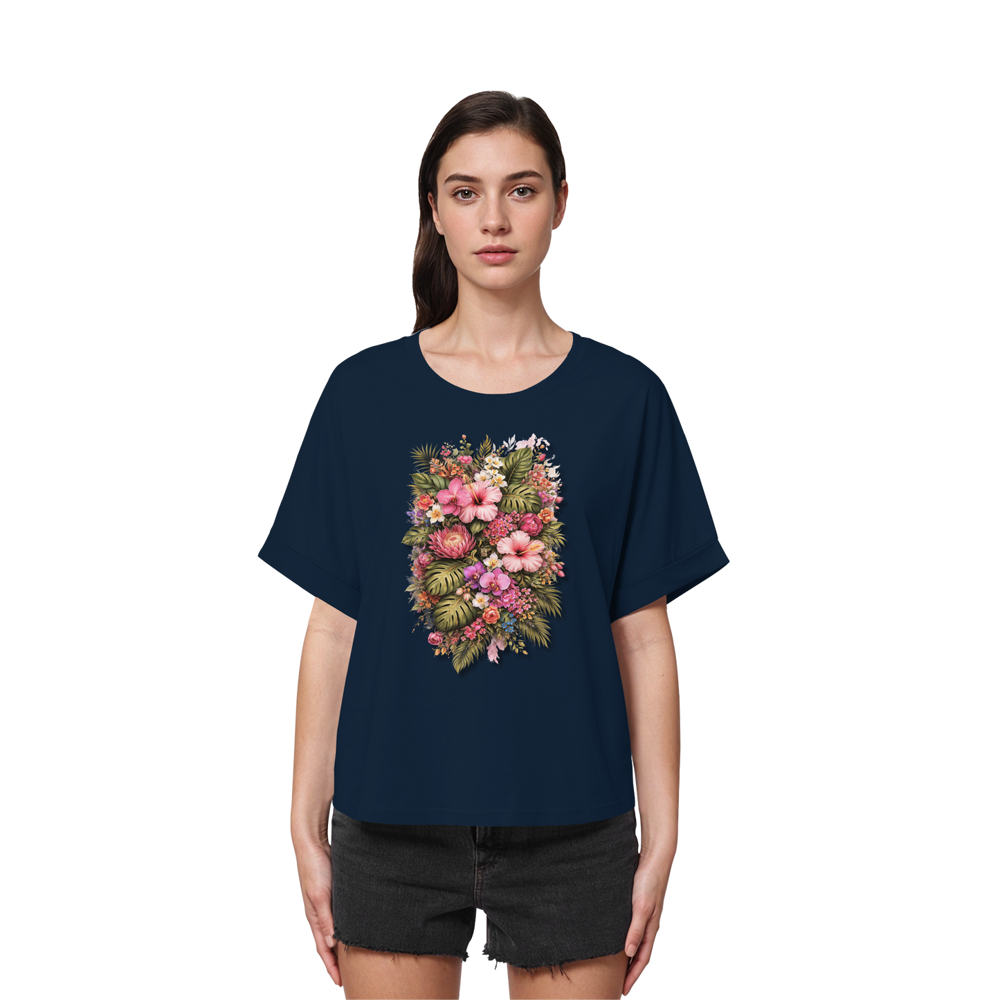 FLOWER POWER! - Women's Organic Rolled Sleeves T-Shirt