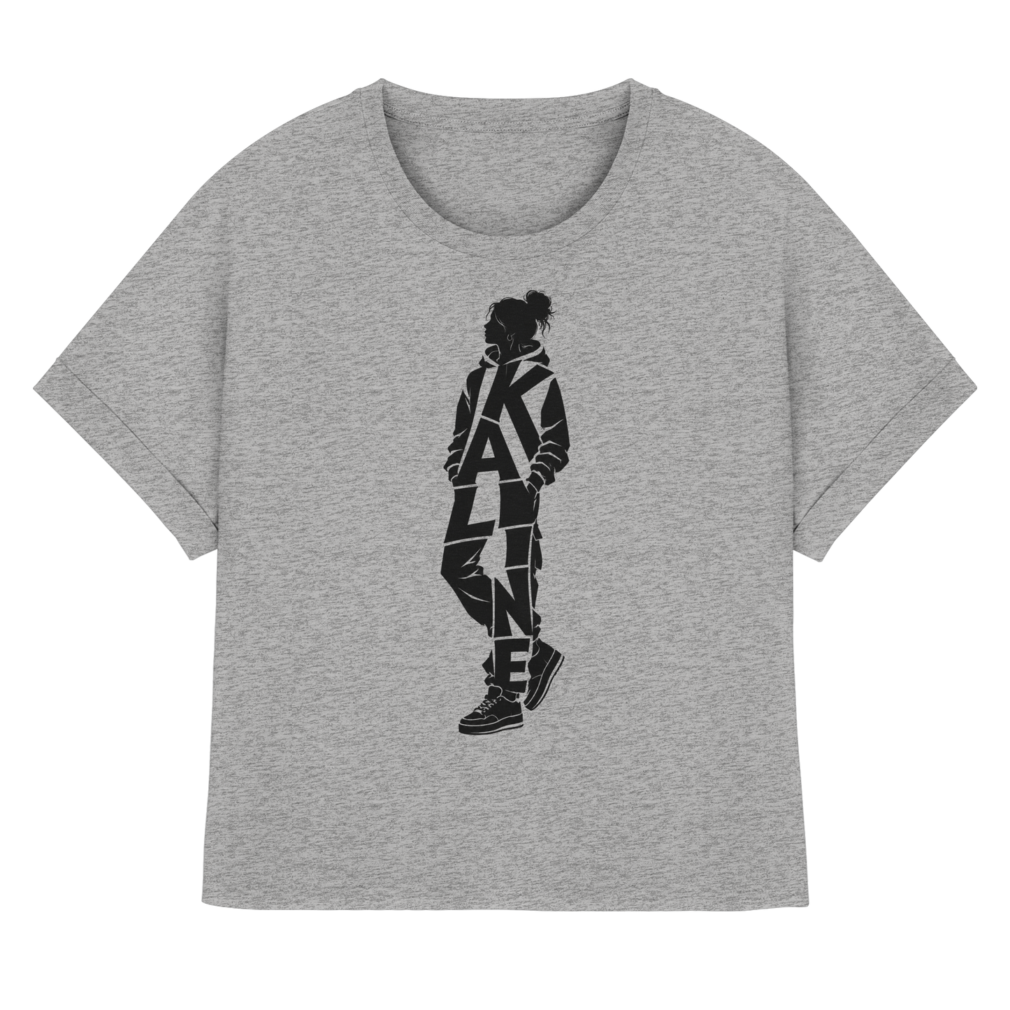 KALINE! - Womens Organic Rolled Sleeves T-Shirt