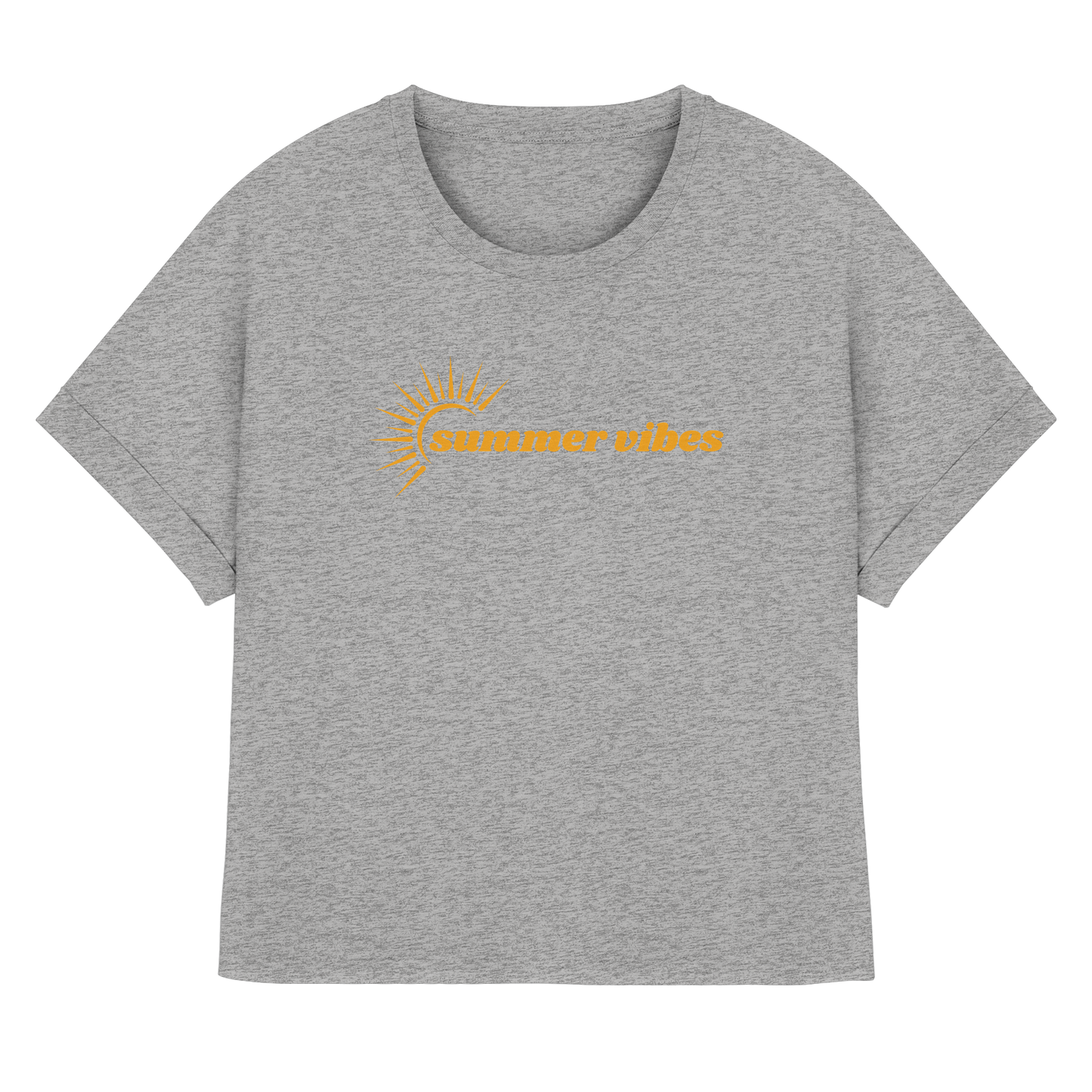 SUMMERVIBES! - Womens Organic Rolled Sleeves T-Shirt