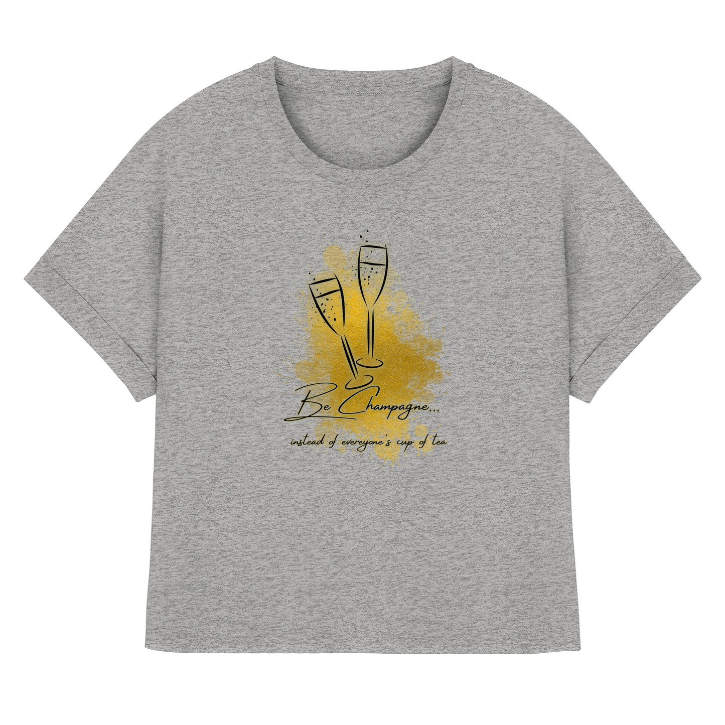 CHAMPAGNE! - Women's Organic Rolled Sleeves T-Shirt